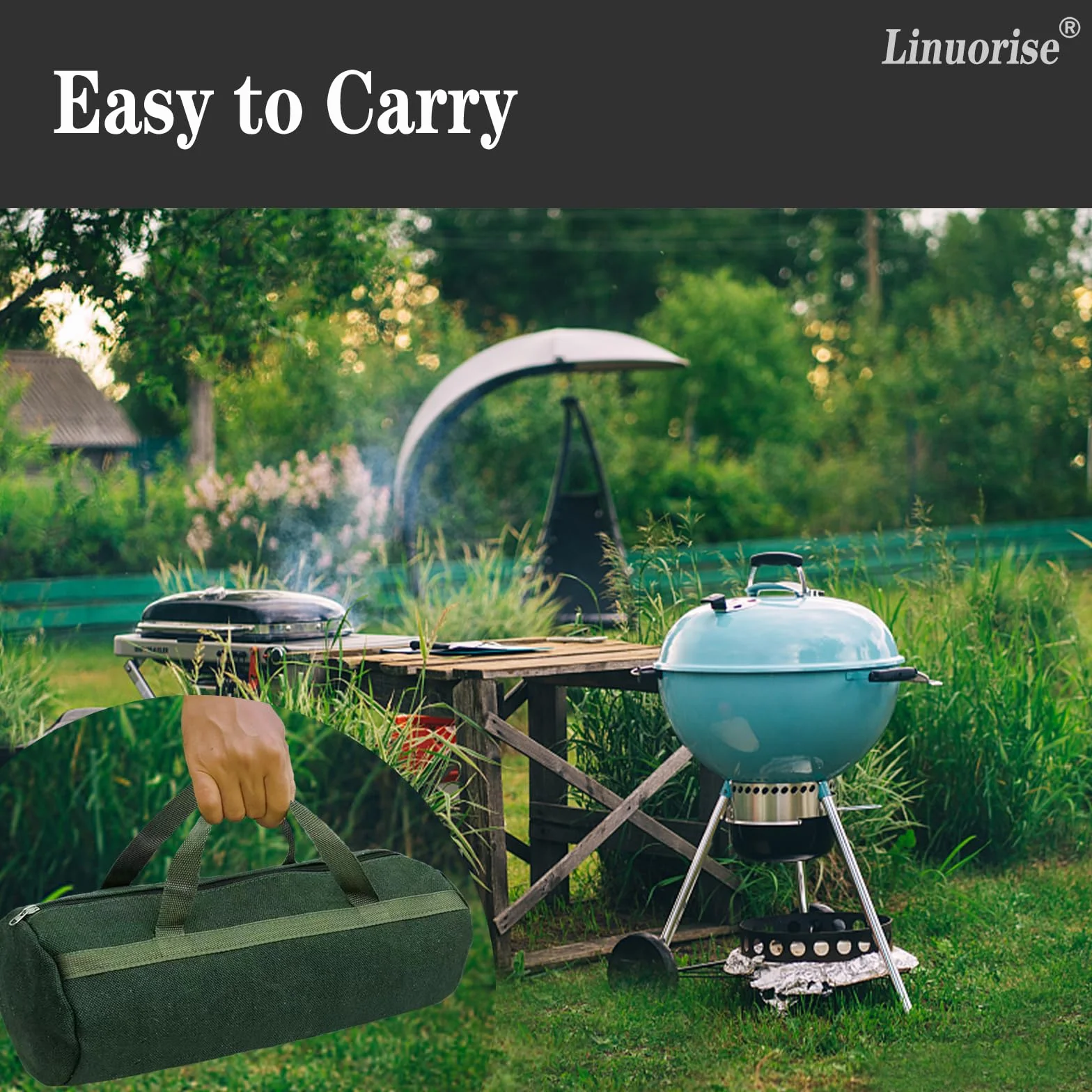 Sac de rangement extra épais pour accessoires de gril et ustensiles de barbecue