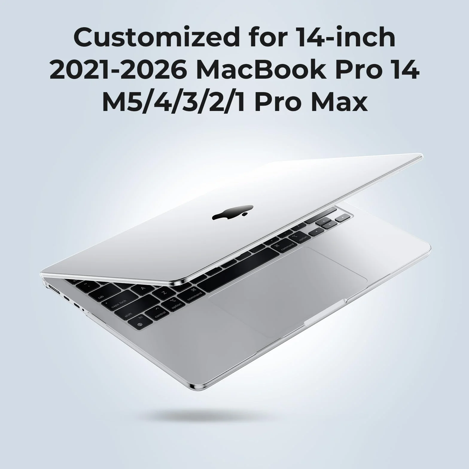 EooCoo Coque Compatible avec MacBook Pro 14 Pouces Transparent Cristal M5 A3427 A3426 A3434 M4 A3112 A3185 A3401 M3 A2918 A2992 M2 A2779 M1 A2442 Étui-clavier