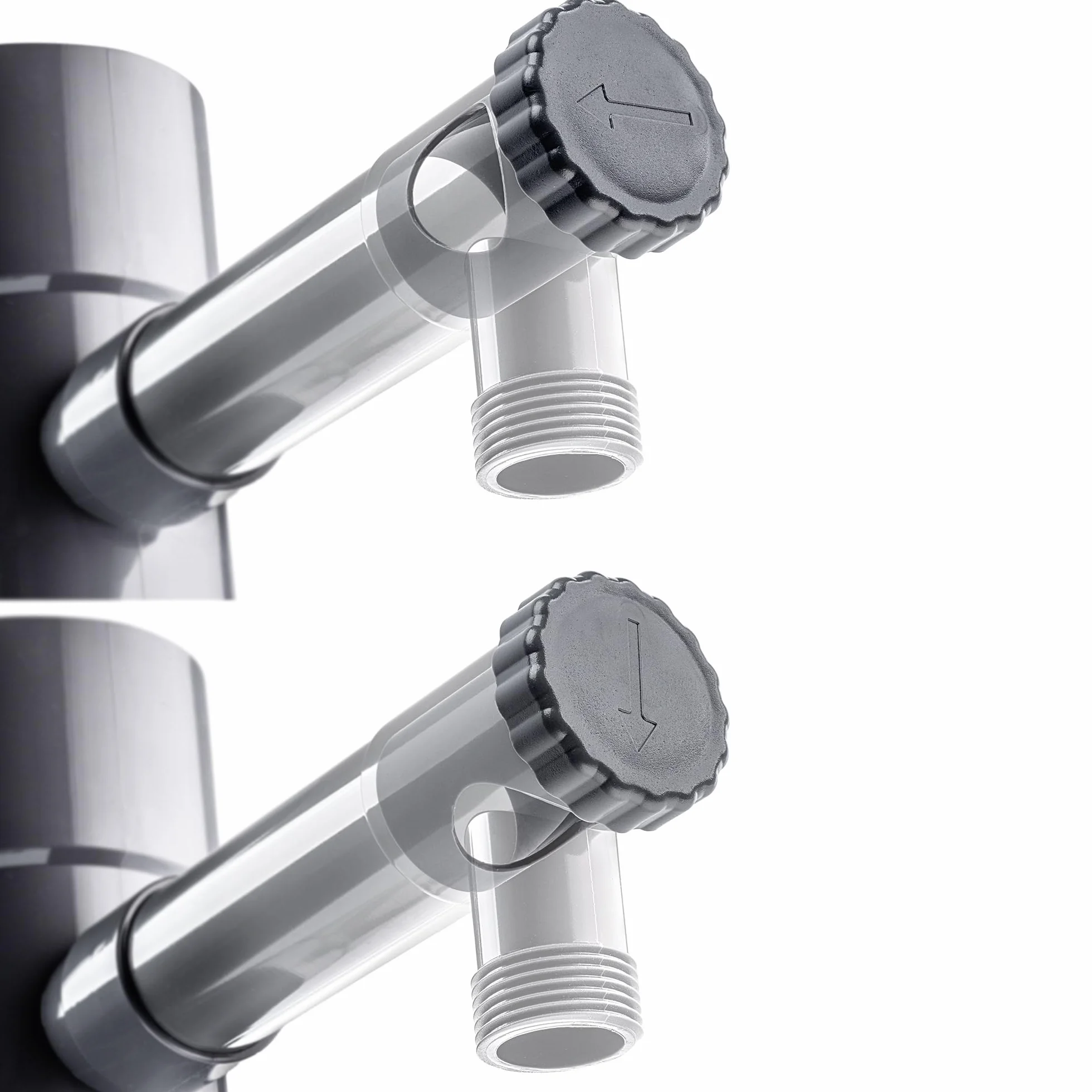 KADAX Collecteur d'eau de pluie 80 mm pour tuyau de descente, avec valve intégrée, gris