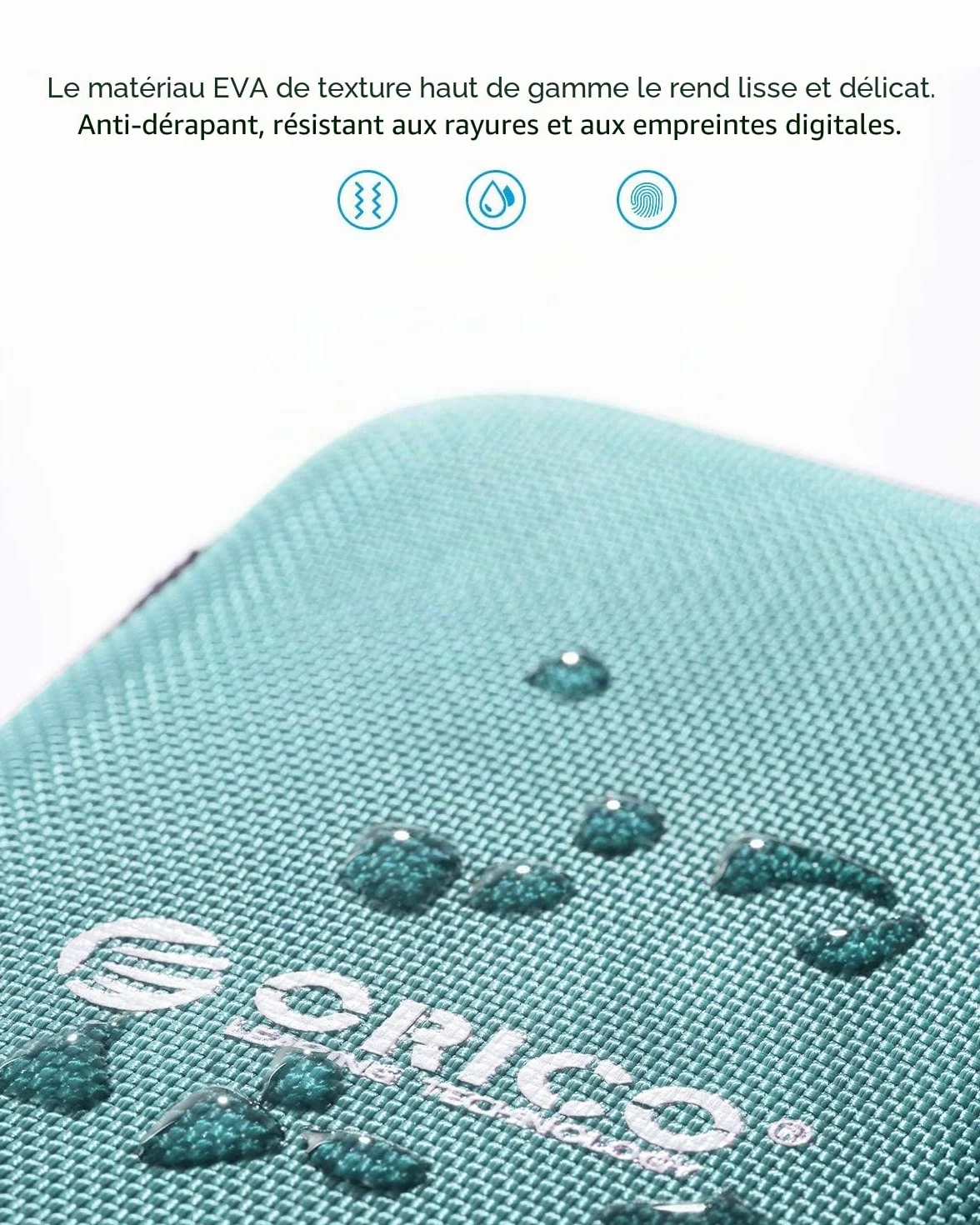 ORICO Étui de Protection Disque Dur Externe Étanche 2.5'' pour HDD SSD Bleu (PHD-25)