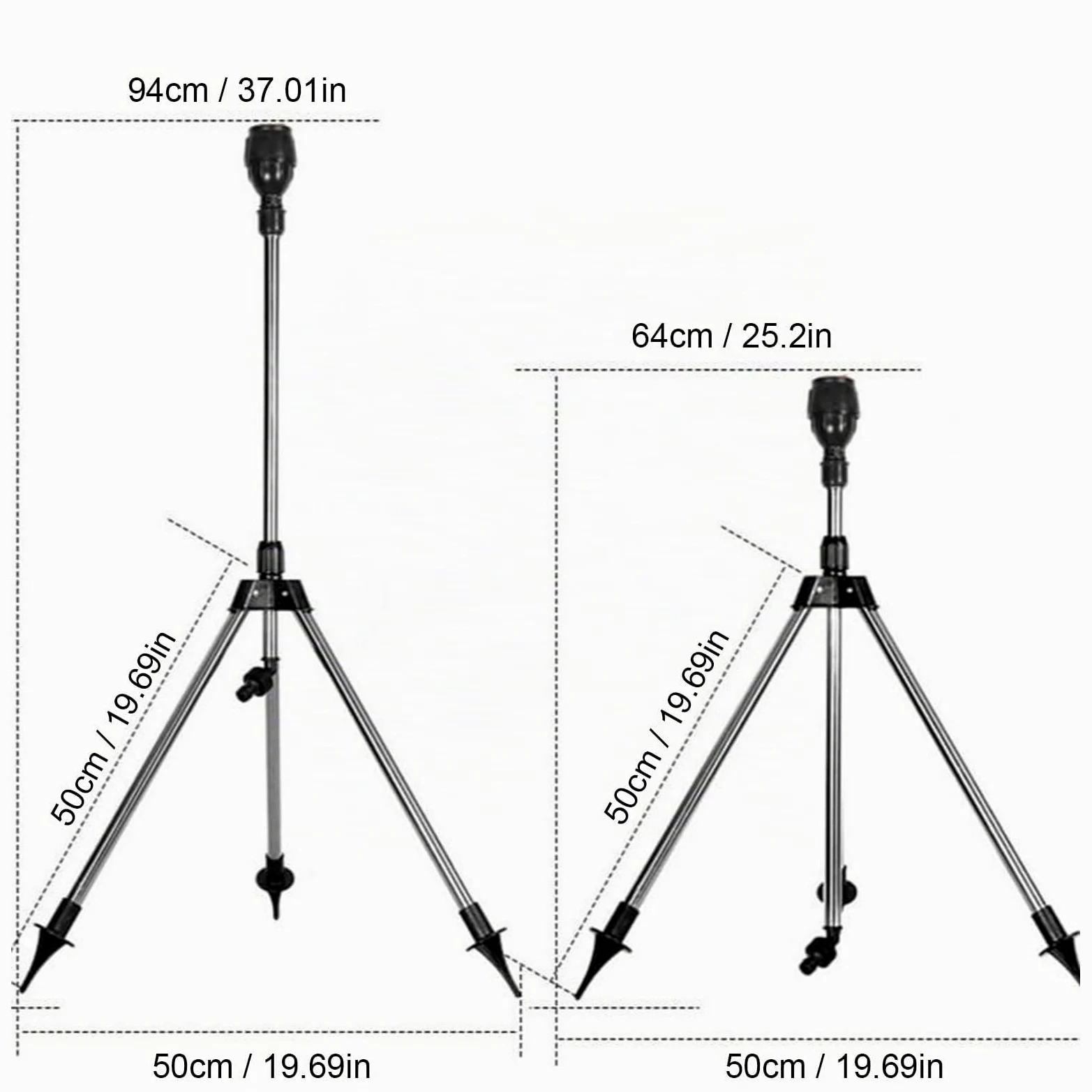 Arroseur à trépied Rotatif, arroseur Automatique Rotatif à 360 degrés, arroseurs télescopique à Hauteur réglable pour Les pelouses, Les Jardins et Les Cours de Grande Taille