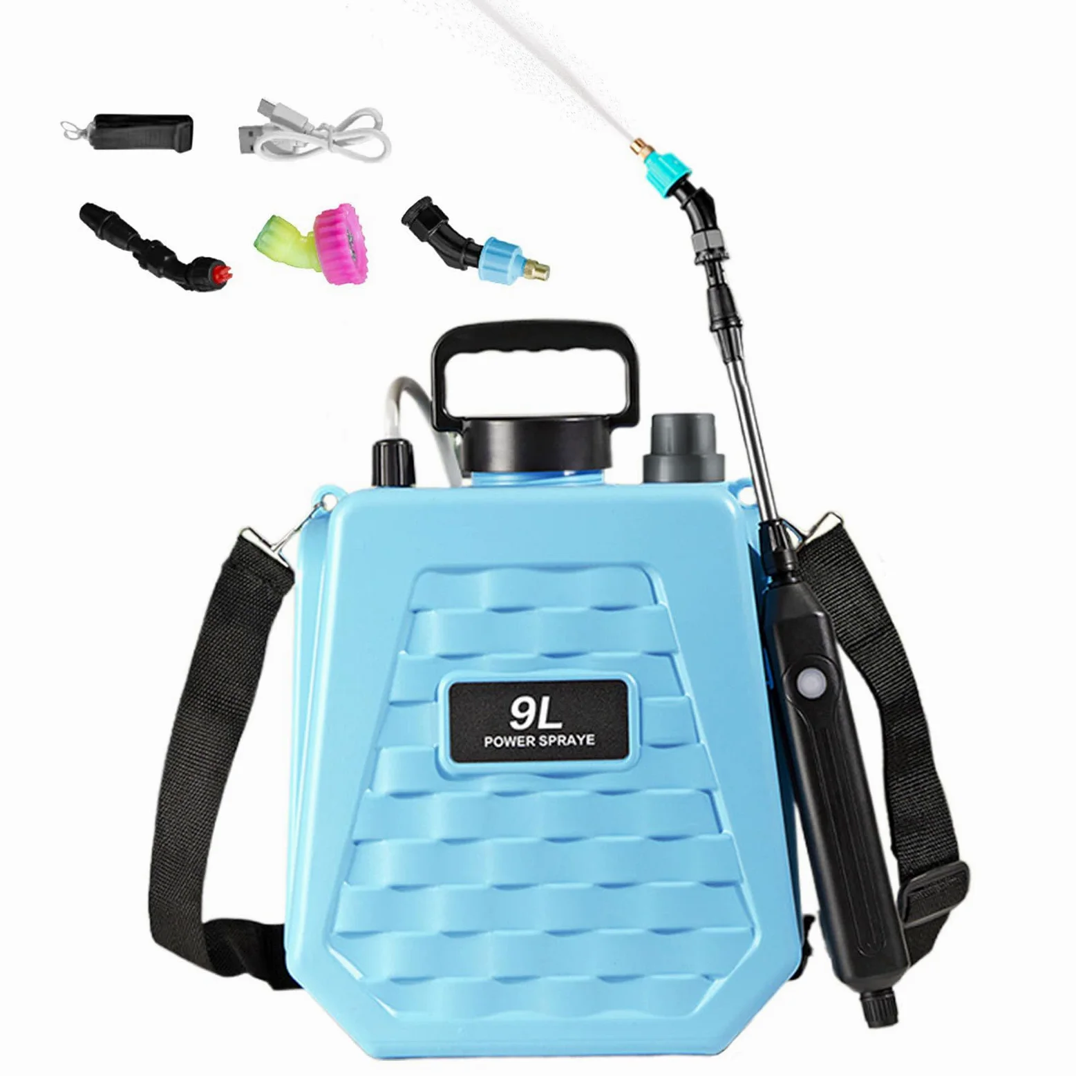 Pulvérisateur De Jardin Alimenté par Batterie À Dos Rechargeable | Pulvérisateur À Batterie Avec Sangle D'Épaule Réglable Pour Maison Extérieur Agriculture Jardin Cour Pelouse et Ferme