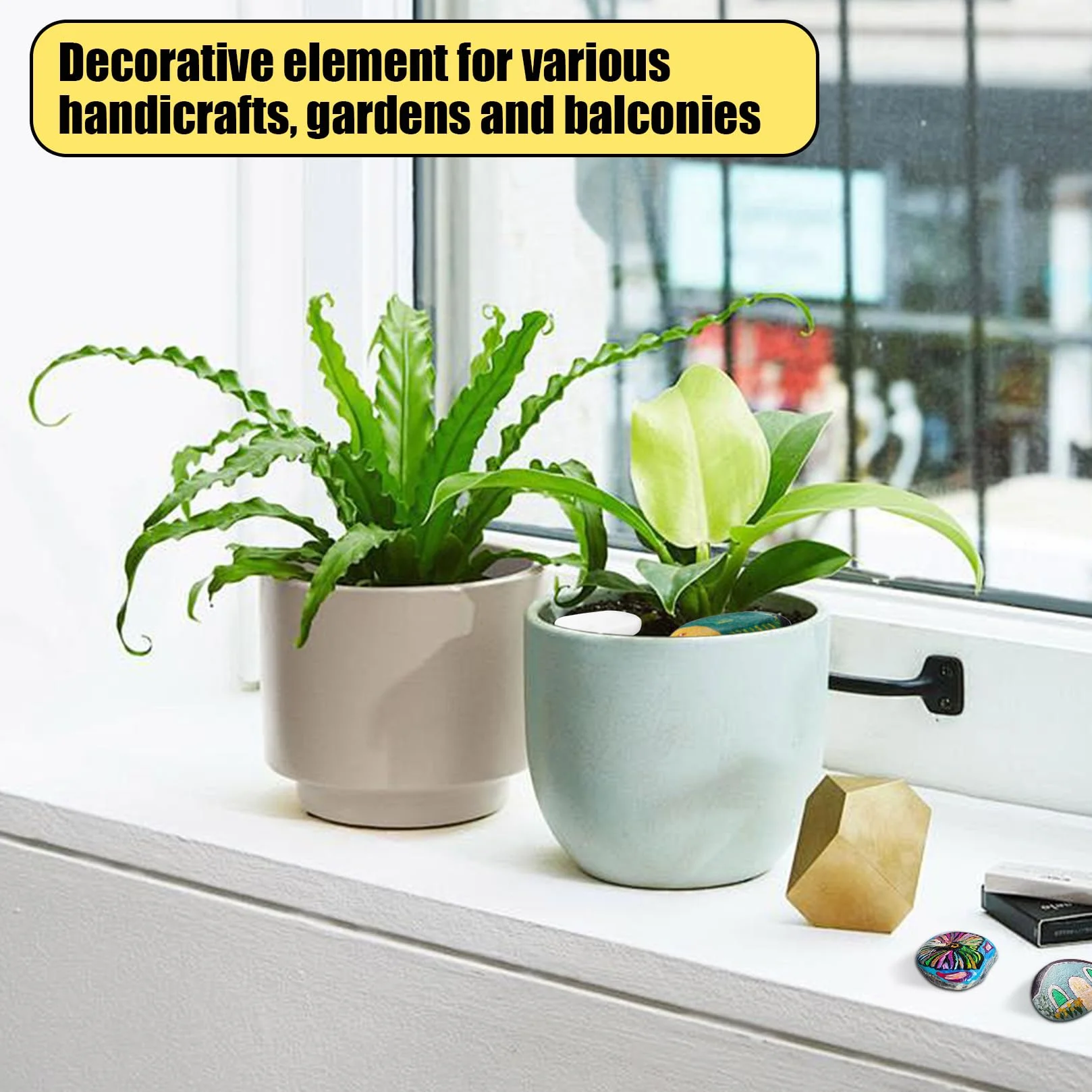 Pierres à Peindre 5-8 cm, Galets Décoratifs Blancs pour Jardin, Vase, Aquarium DIY