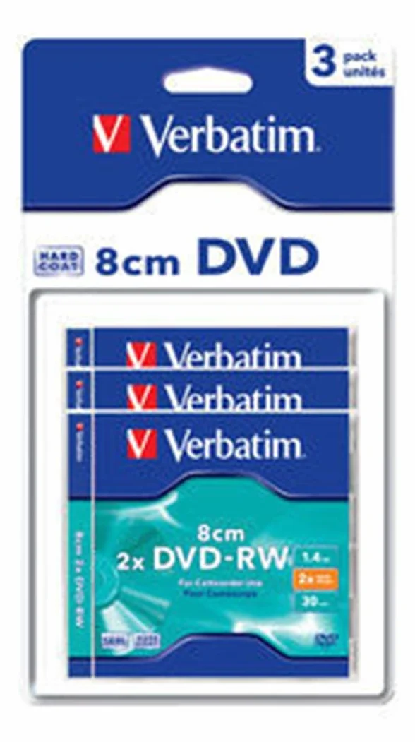 Verbatim DVD-RW 8 cm 2X 30 min Scratch guard Hard coated 1,46 Go Blister Pack de 3