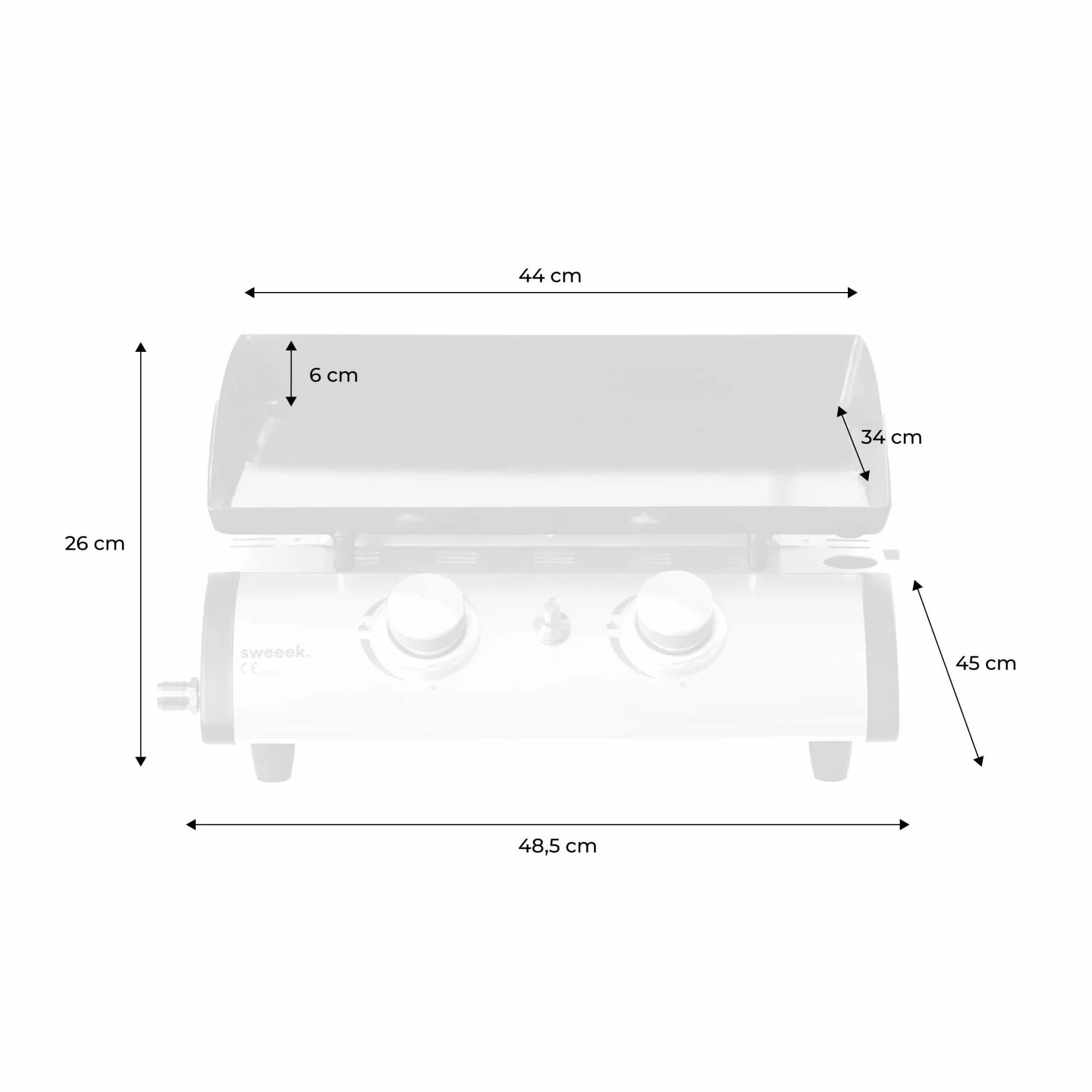 Alice's Garden Plancha au gaz 2 brûleurs Porthos 5 KW INOX Barbecue