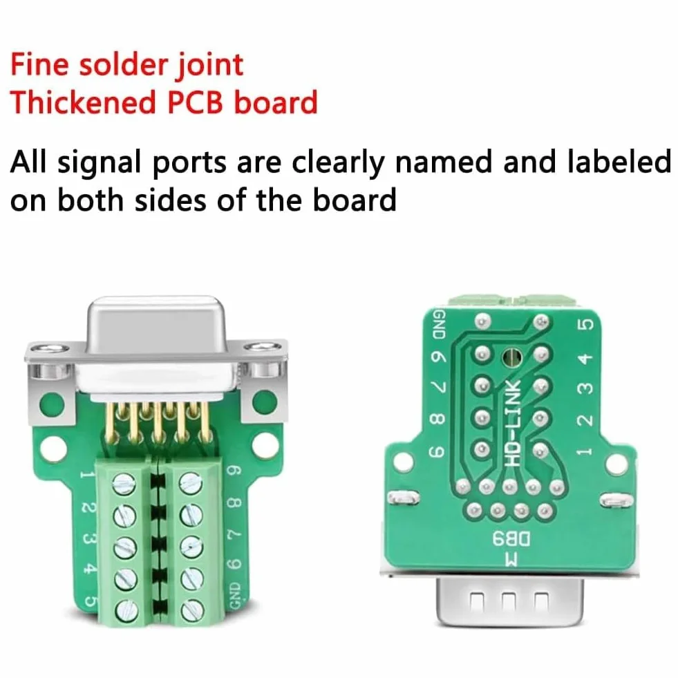 PENGLIN Connecteur Femelle DB9 sans Soudure, Coquille Métal 9 Broches RS232 D-SUB Adaptateur Série