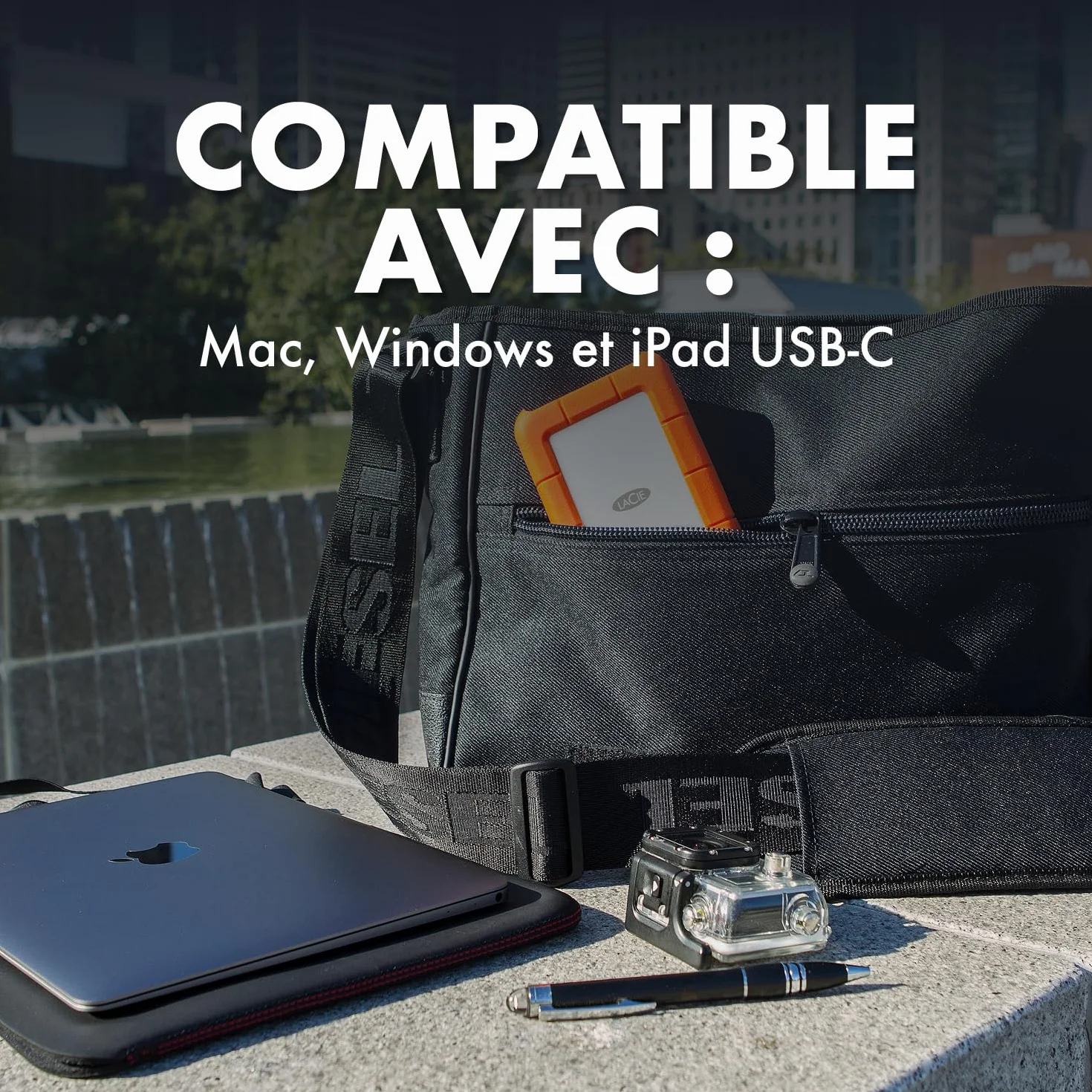 LaCie Rugged USB-C 5 To Disque Dur Externe Portable HDD Résistant aux chutes chocs poussière pluie