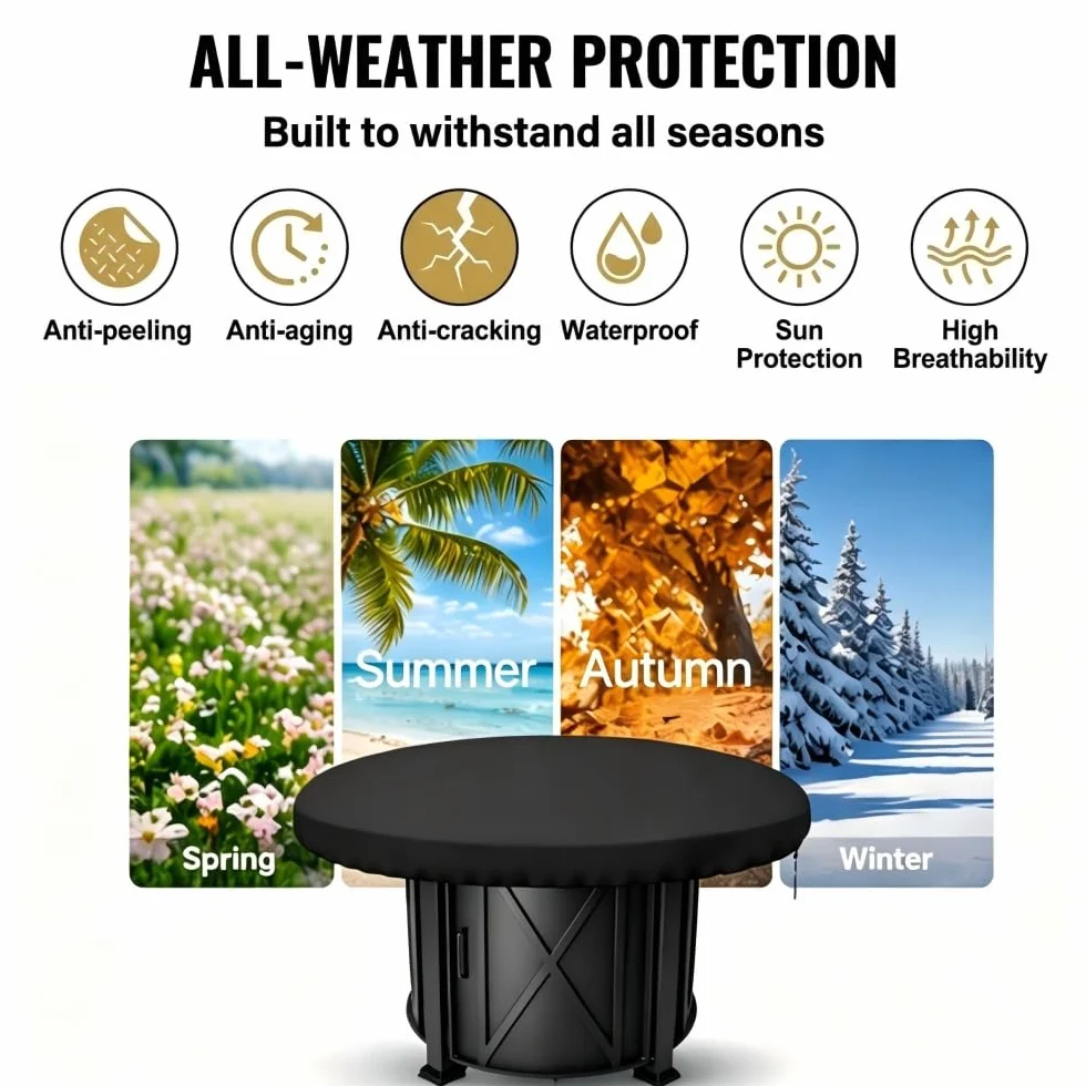 Housse De Protection pour Plaque De Feu 100 Cm Oxford Anti-UV Etanche 420D Barbecue Exterieur Noir