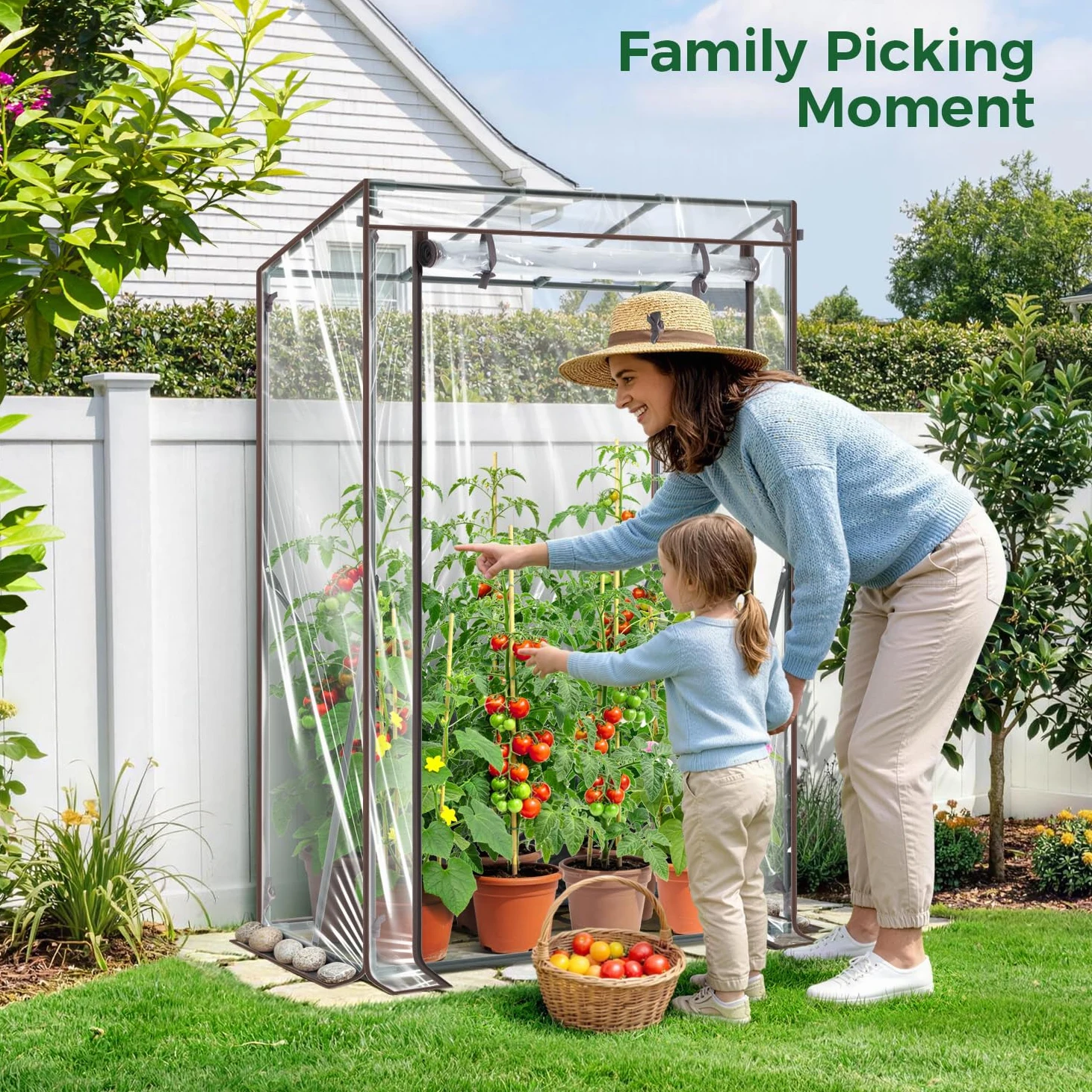 Ohuhu Petite serre en film plastique de qualité supérieure - Pour balcon, serre à tomates - Serre pour balcon - Tente d'hivernage pour plantes - Stable - Résistant à l'hiver - PVC - 100 x 50 x 152 cm