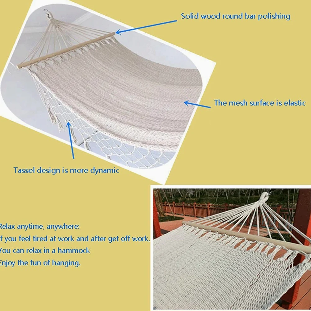 Hamac Le hamac de Corde de Coton tissé hamac Convient au Camping de terrasse extérieure et intérieure, adapté à Deux Personnes Hamac Portable (Size : A)