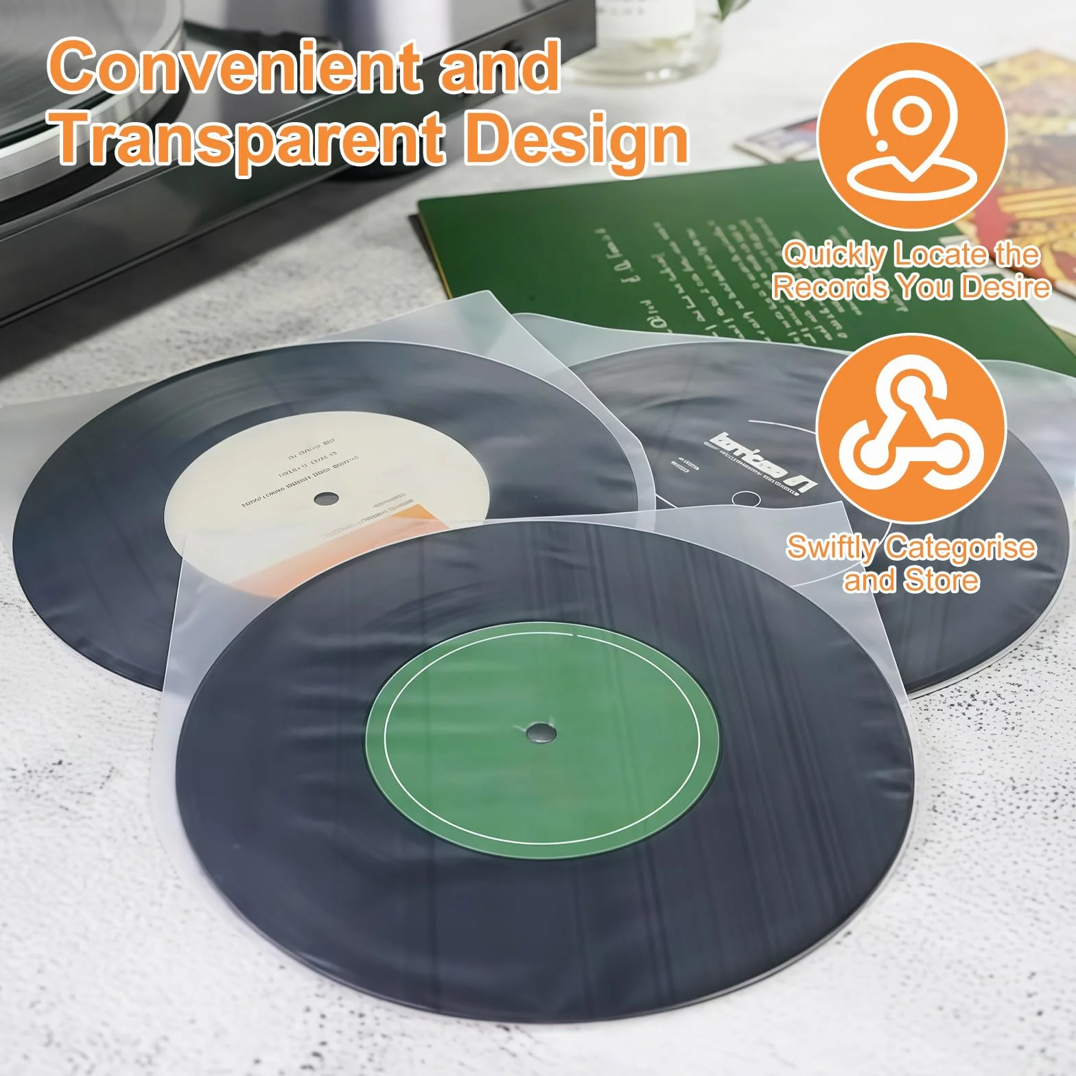 Lot de 50 Pochettes Vinyle 7 Pouces 45 Tours Transparentes Antistatiques Protection LP 18x18 cm
