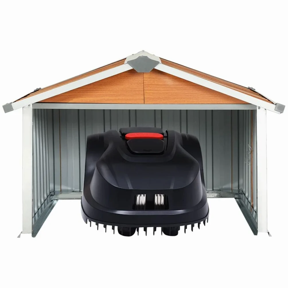 vidaXL Garage Tondeuse à Gazon 92 x 97 x 63 cm Acier galvanisé Marron