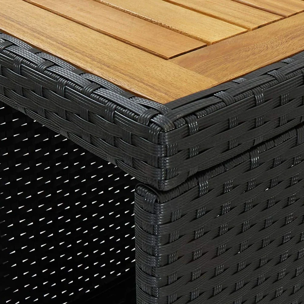 Ensemble de Bar de Jardin 5 pcs Résine tressée Noir Toshilian