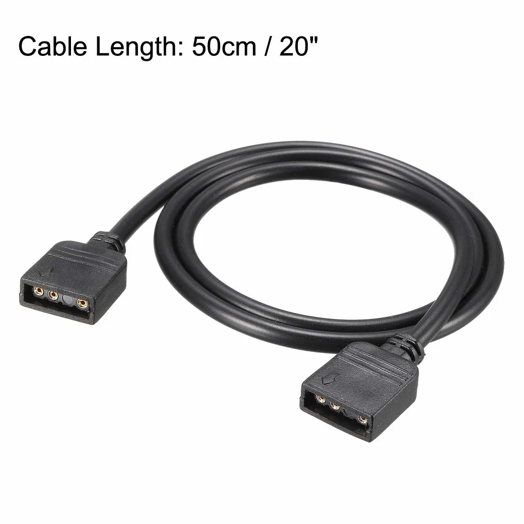 sourcing map RGB Diviseur Câble Femelle à Femelle 3 Broche Extension Connecteur 50cm