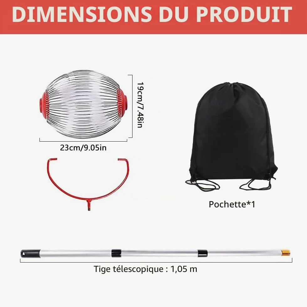 Ramasse Noix avec Manche, Ramasse Noisette, Ramasse-Noix avec Poignée Longue Télescopique, Ramasse Noix Pour Les Noix, Pruneaux, Golf