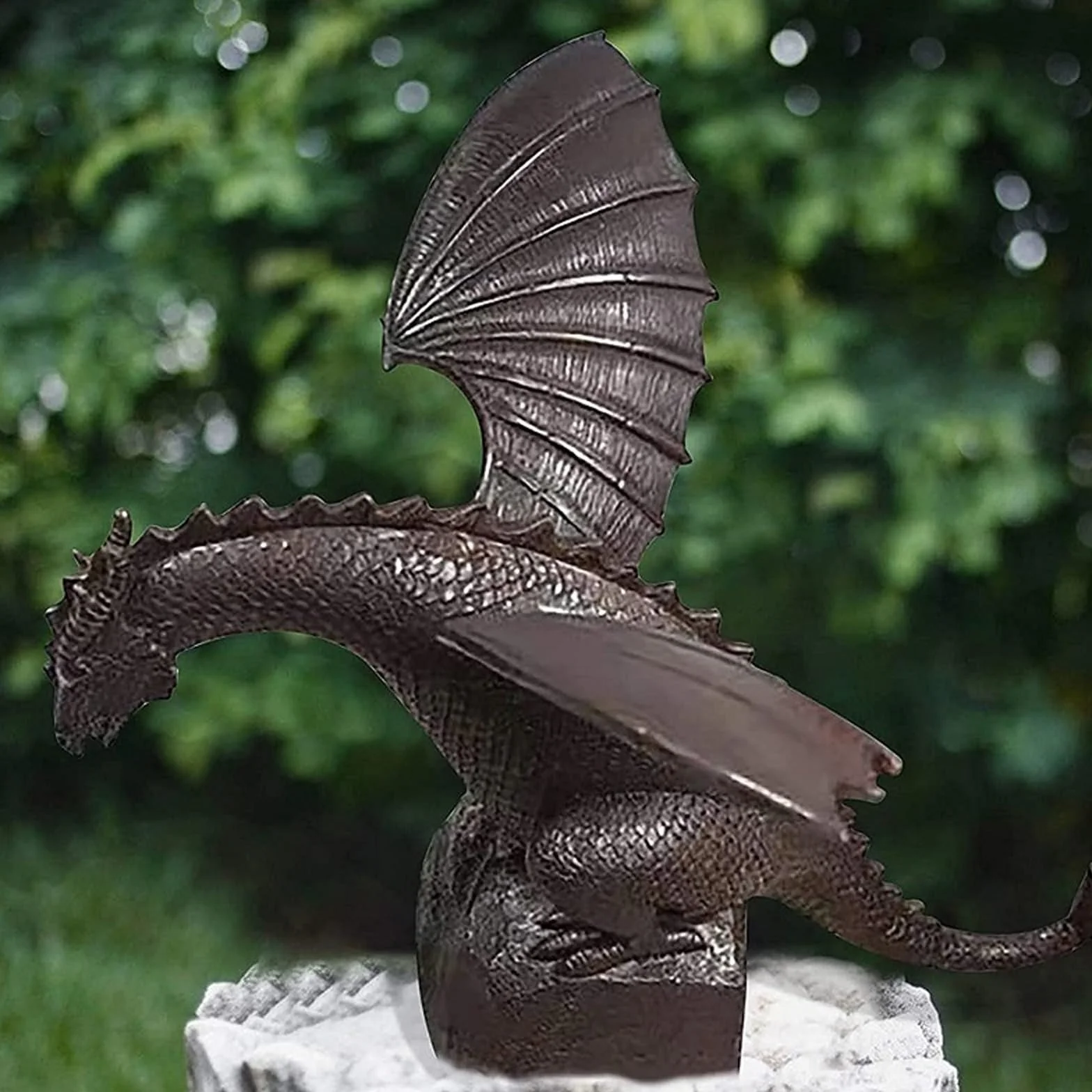 Résine Naturelle Ornements de Fontaine d'eau Statue Rétro pour Aquarium Bassin Jardin