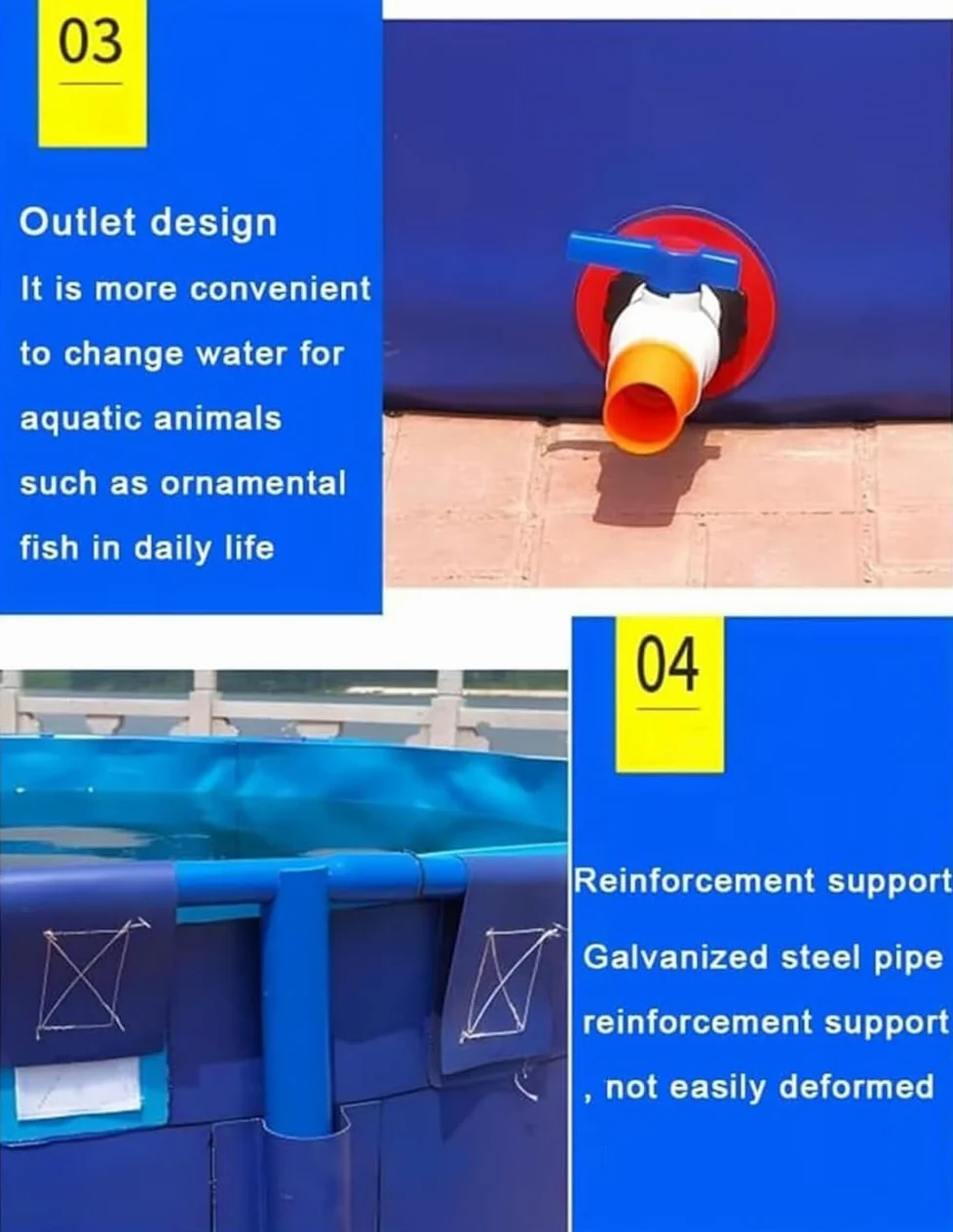 Générique Bassin à Poissons Pliable en Toile - Réservoir d'eau Hors Sol Durable et Facile à Installer pour carpes koï, Plantes Aquatiques et Irrigation de Jardin