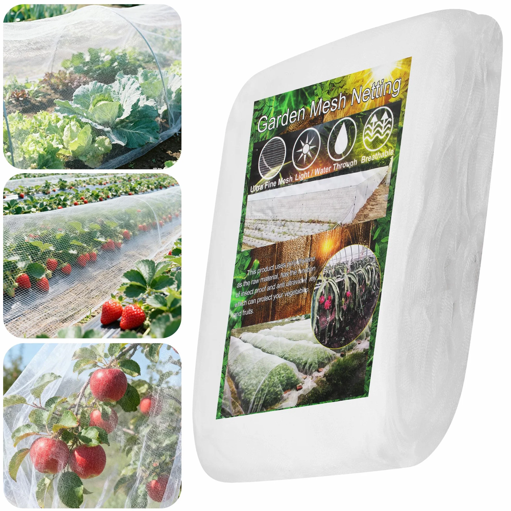 Filet Anti Insecte pour Potager Protection Légumes Fruits Fleurs 2.5 x 10m