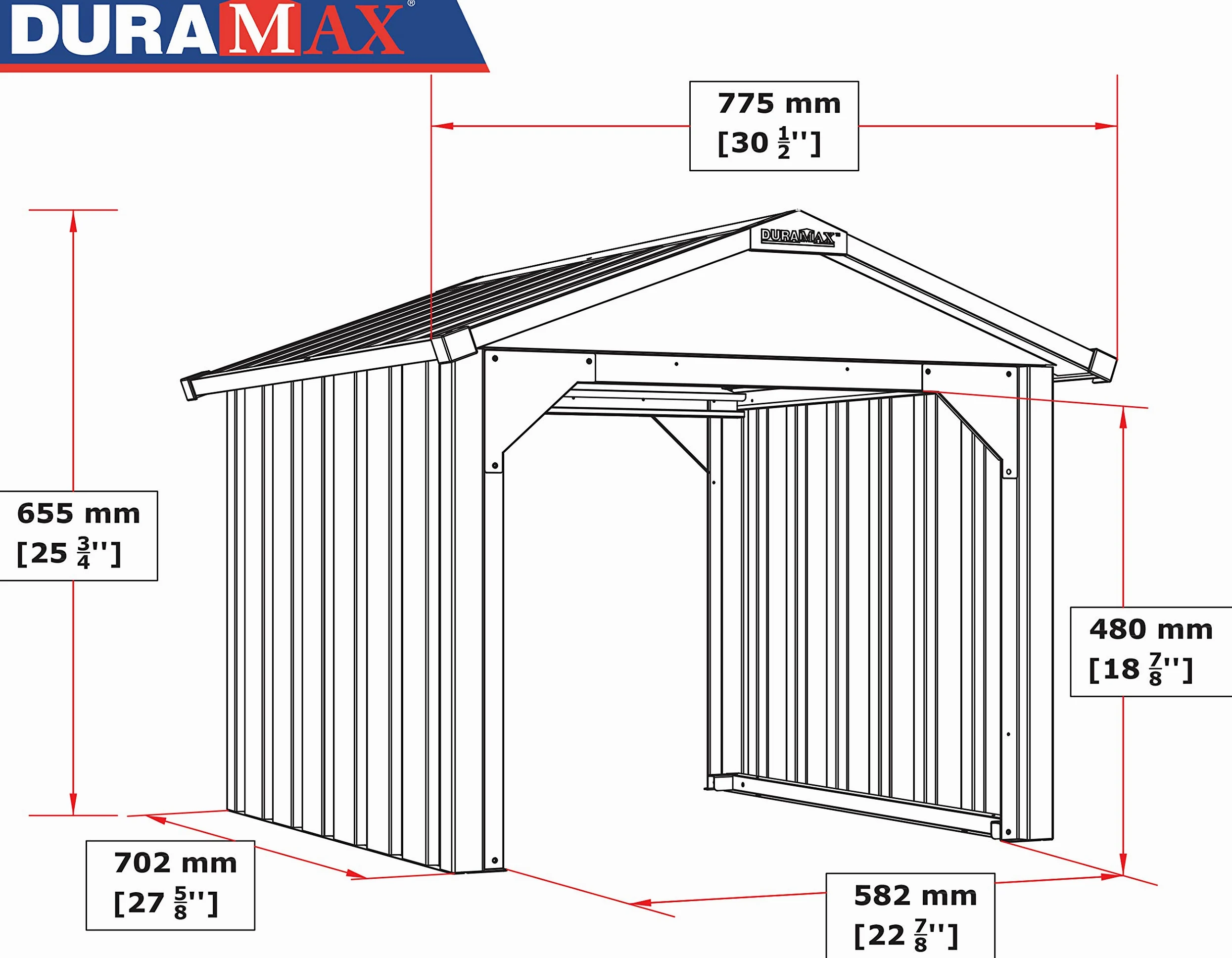 Duramax Garage pour Tondeuse à gazon robotisée en métal, ouvert, protège les tondeuses à gazon et les stations de chargement de batterie, Carport pour tondeuse à gazon robotisée