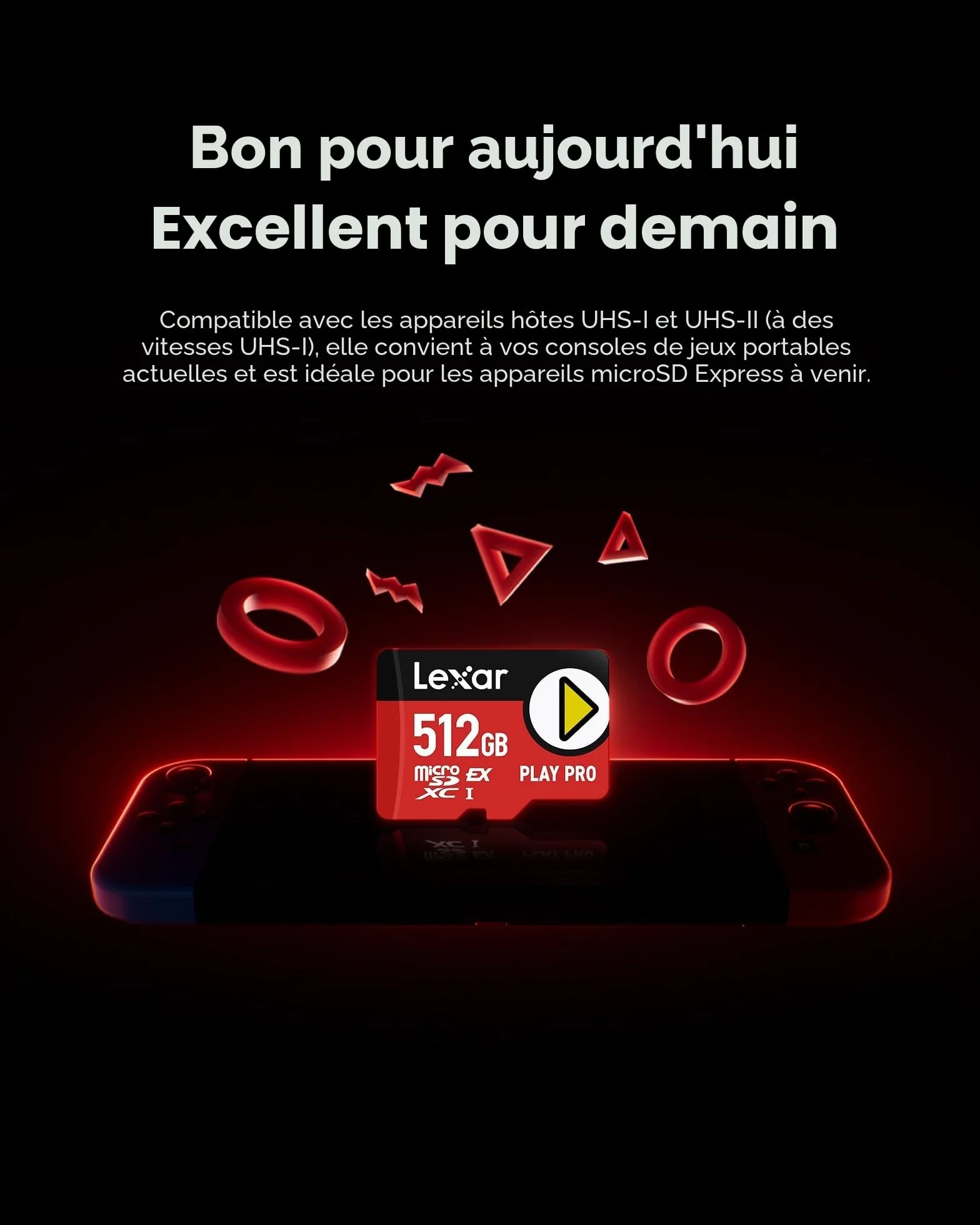 Lexar Play Pro Carte MicroSDXC Express 512Go 900MB/s Lecture 600MB/s Écriture A2 4K pour Gaming