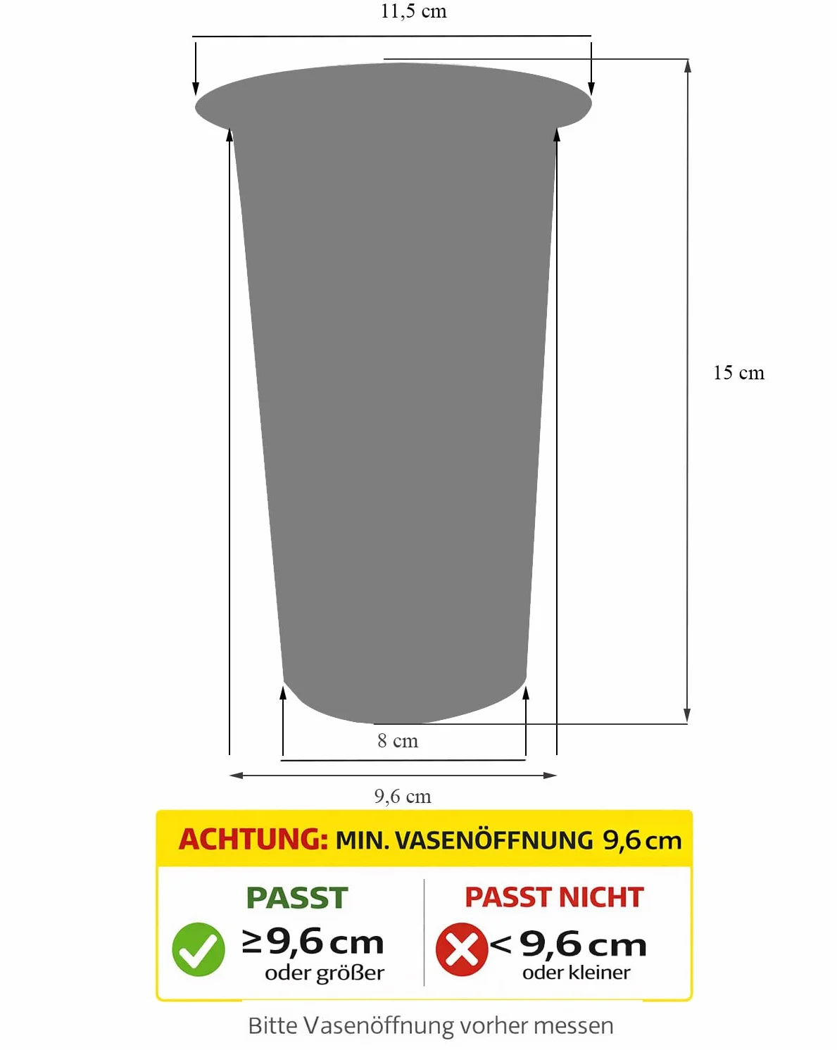 Lot de 2 vases funéraires avec distributeur de fleurs en plastique - 9,5 x 15 cm