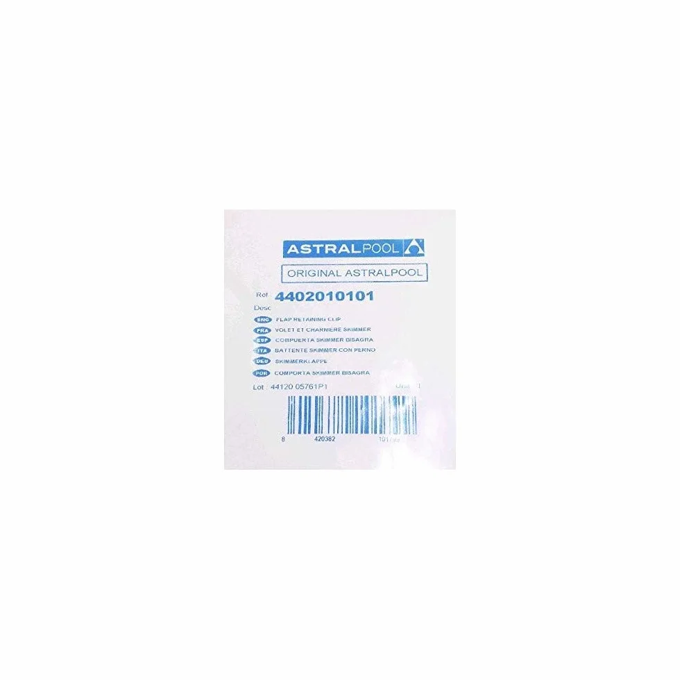 AstralPool Porte skimmer à charnière blanche pièce de rechange originale 15 litres 19,5 x 13,5 cm