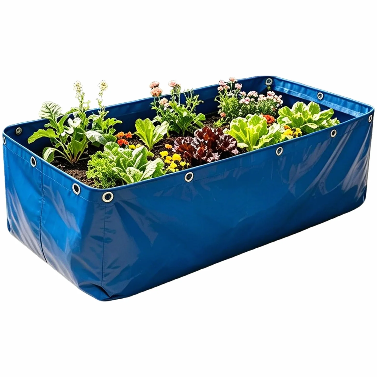 Étang à poissons en toile pliante épaissie,réservoir de rétention de bâche imperméable multifonction,piscine de jardin en toile VC avec valve de vidange pour Koi Bing et irrigation(2x2x1.0m)