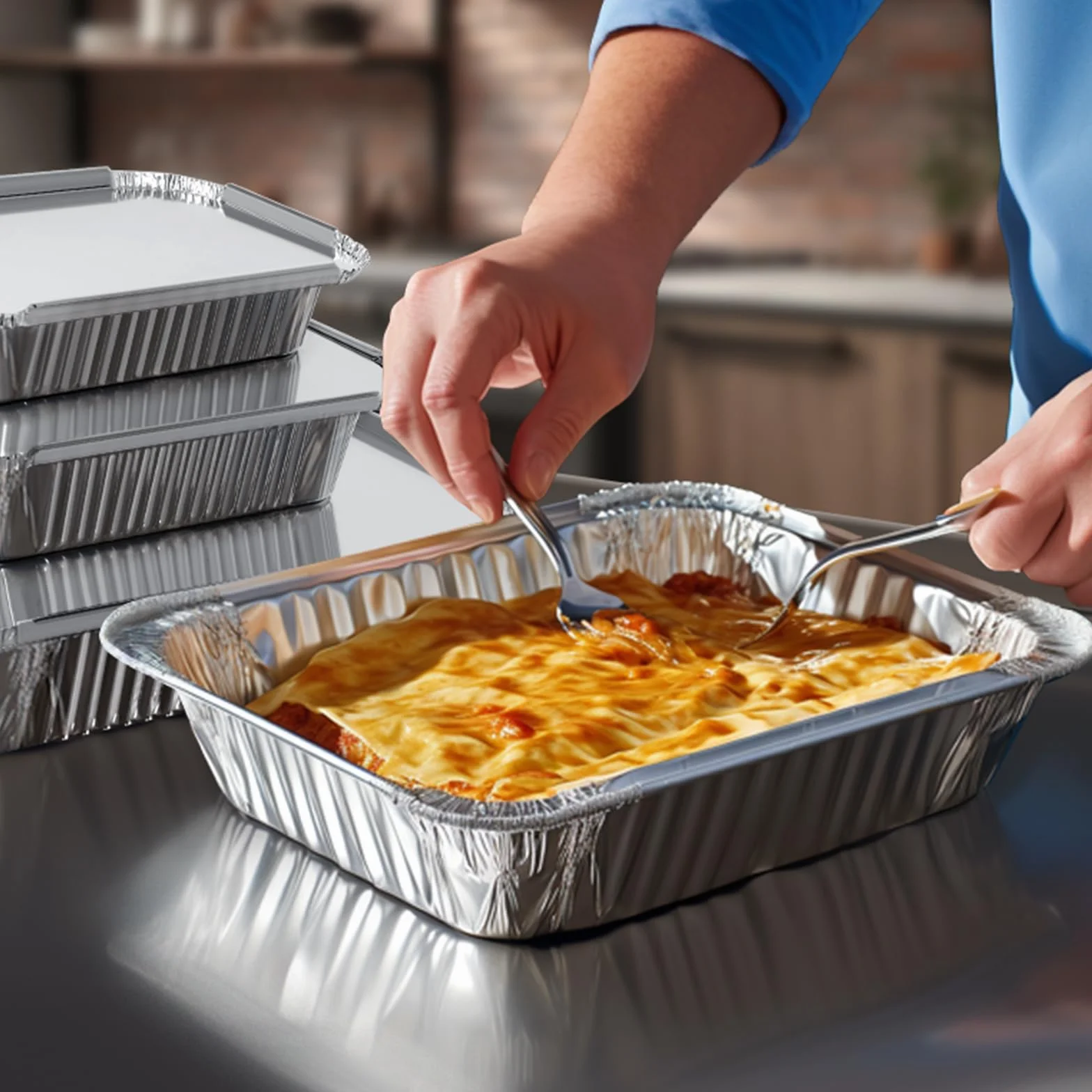 Barquette Aluminium 30 Pièces avec Couvercle 1750ml 700ml 410ml Réutilisables Jetable Barbecue Cuisiner Griller Cuire