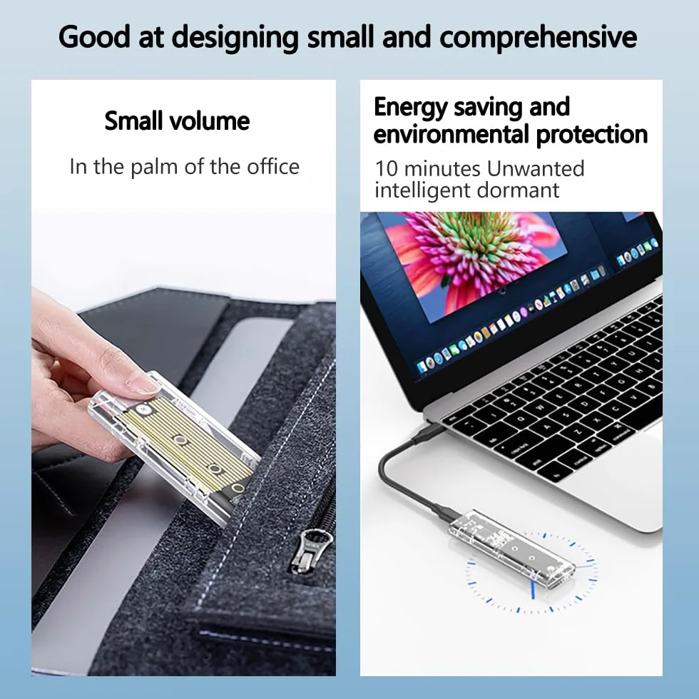 Boîtier SSD M.2 NVMe Adaptateur USB 3.1 Gen2 pour PCIe NVMe M-Key 2230/2242/2260/2280