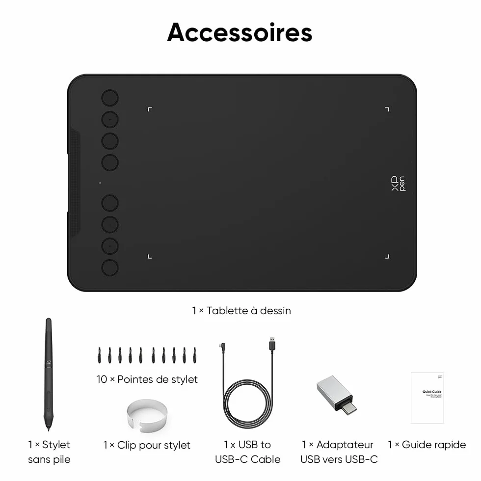 XPPen Deco mini7 v2 Tablette Graphique 7 Pouces 16k Niveaux de Pression Dessin sans Écran