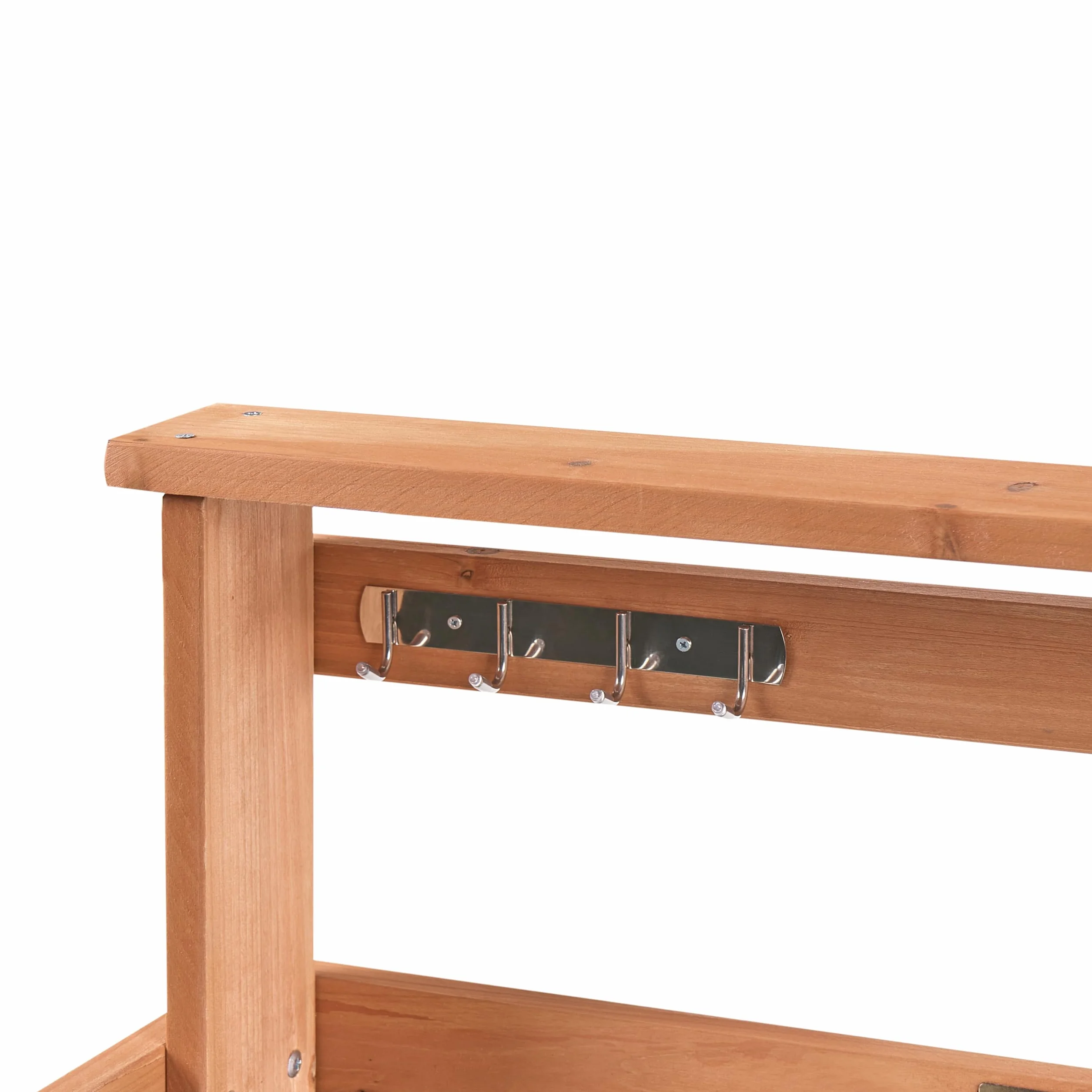 Altolia Table de Rempotage Bois de Sapin 74x40x119 cm Plan de Travail Fer Roulettes Marron Clair