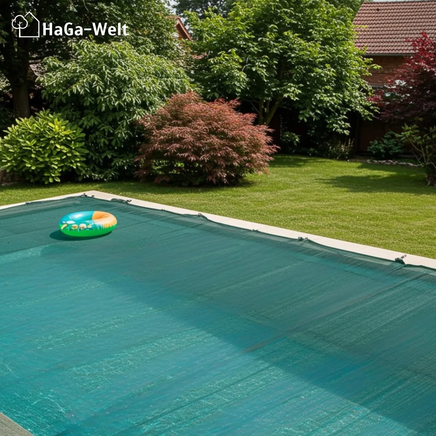 HaGa Premium Filet pour étang et piscine – 2,6 m x 5 m vert foncé – Filet de protection résistant aux UV à mailles fines