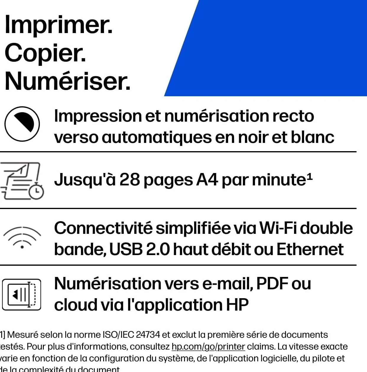 HP LaserJet M235sdw Imprimante Multifonction A4 Recto/Verso Automatique Noir et Blanc 27 ppm Wi-Fi Ethernet USB ADF Écran LCD Grise