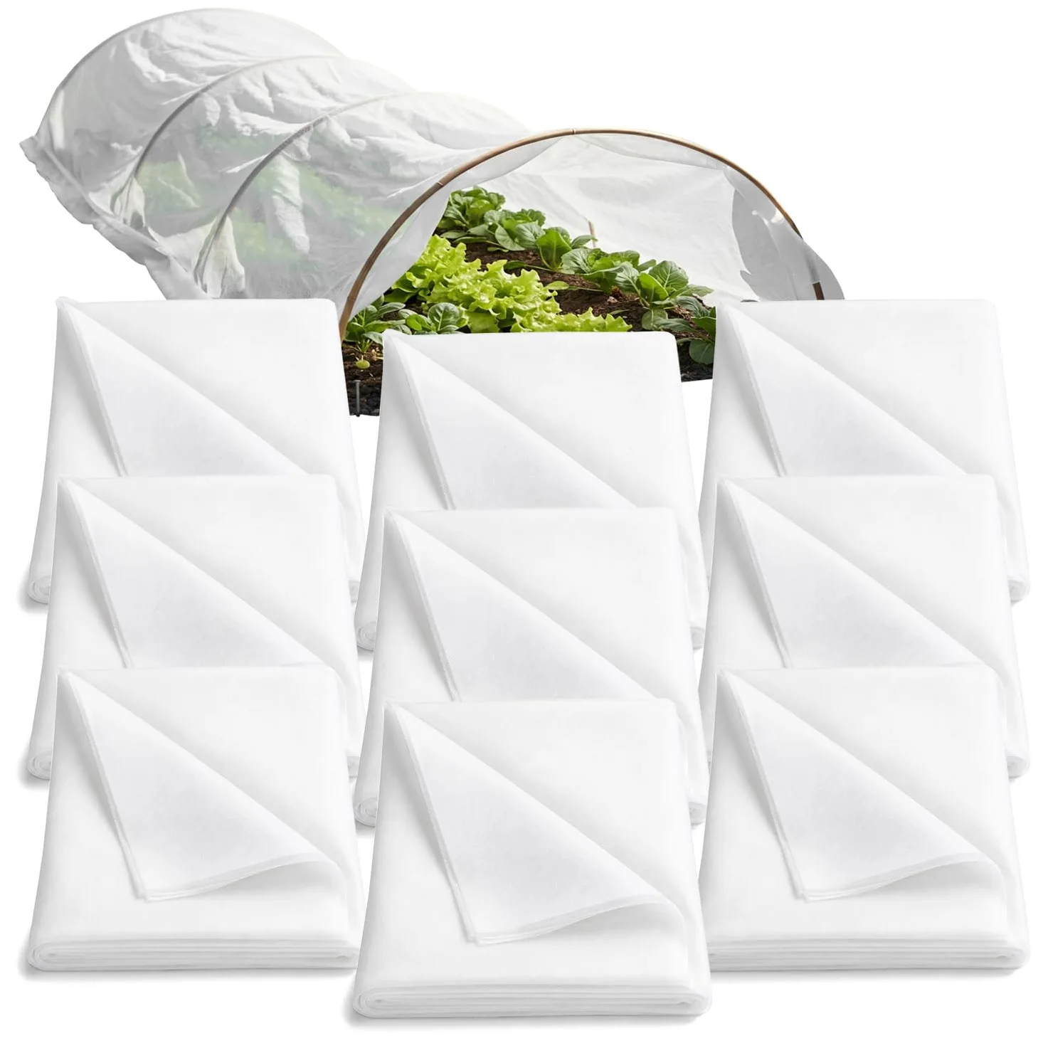 com-four® Voile d'hivernage 67,5 m² pour Plantes, 9X Protection antigel | couverture de jardin pour potager et carré surélevé - textile découpable pour fleurs et DIY