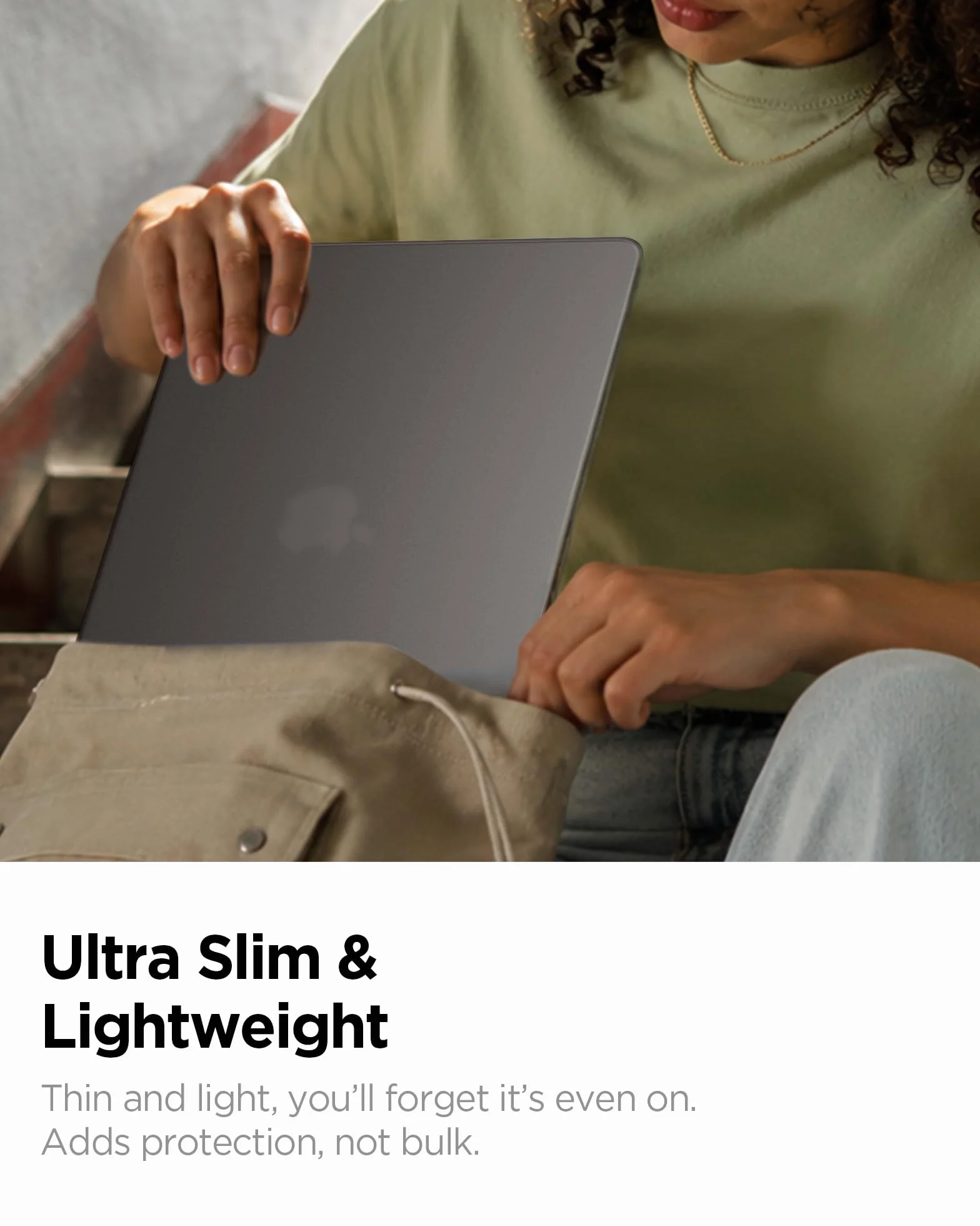 Spigen Air Skin Coque Rigide Transparent Compatible MacBook Air 13 M5 M4 M3 M2 2026-2022 Noir Givré