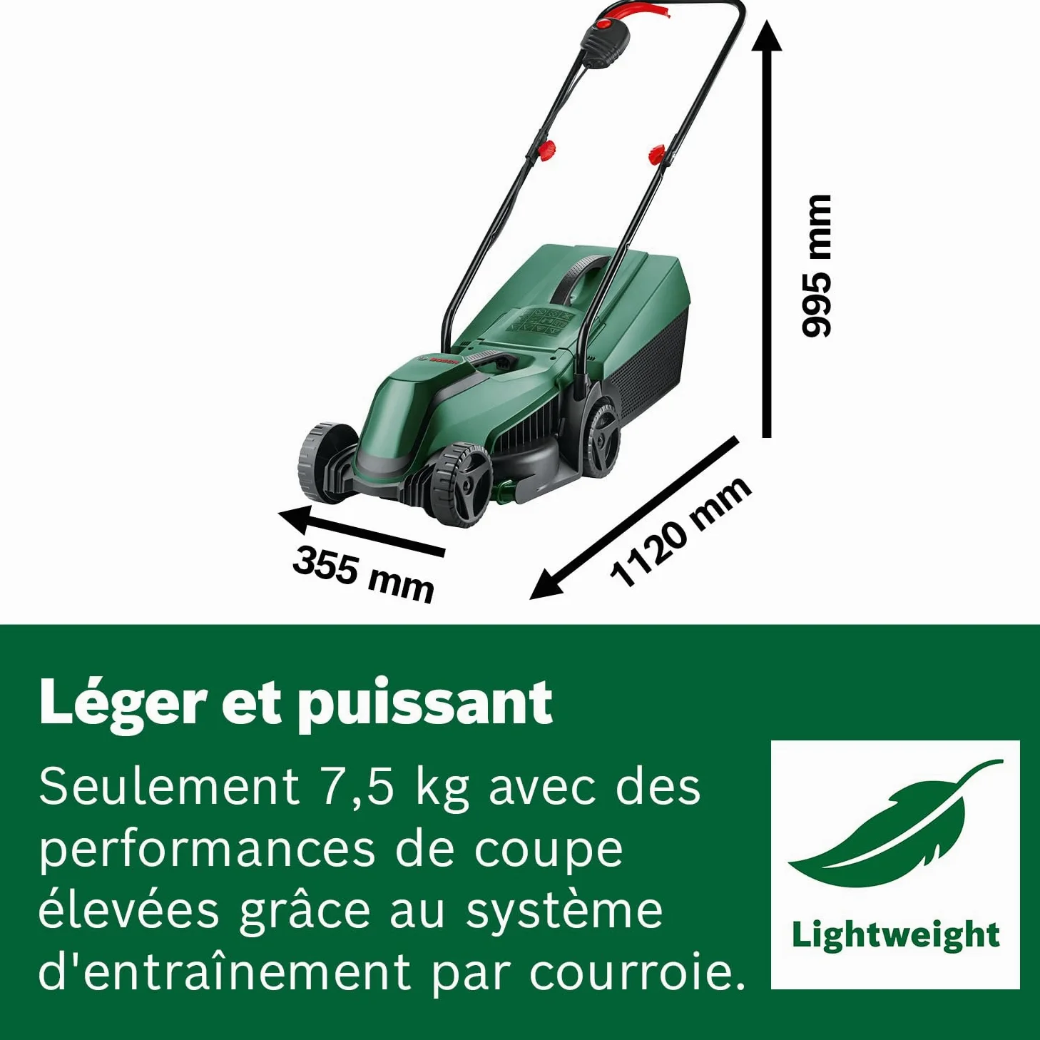Bosch Tondeuse sans fil - EasyMower 18V-32-200 (livré dans un carton sans batterie, système 18 V, diamètre de coupe : 32 cm)