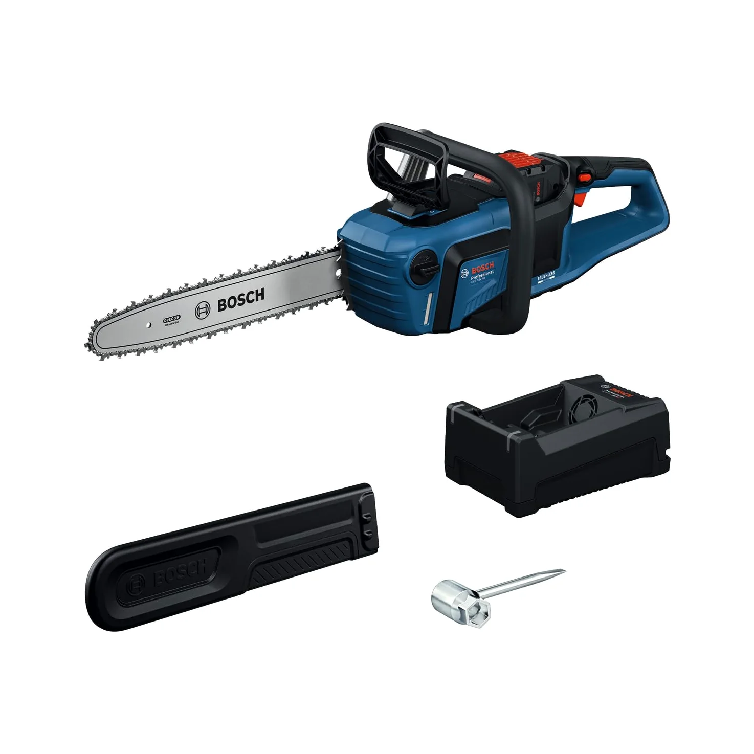 Bosch Pro 18V System Tronçonneuse à chaîne GKE 18V-40 | guide-chaîne de 40 cm, moteur sans charbon, avec clé, couvre-chaîne, batterie et chargeur