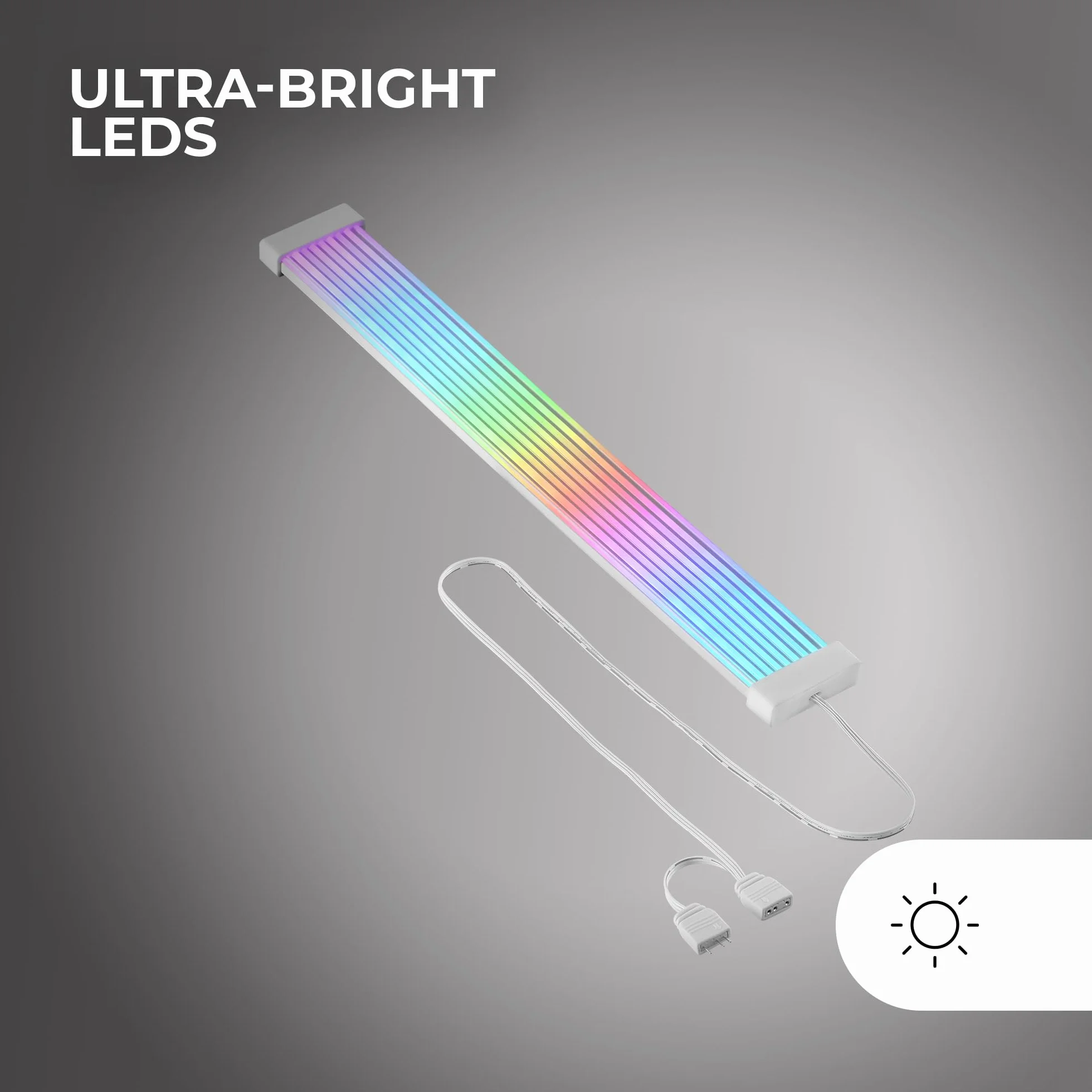 Mars Gaming MCA-16X Câble d'Alimentation ARGB 16PIN PCIe pour Carte Graphique LED Ultra-lumineuses Silicone Flexible