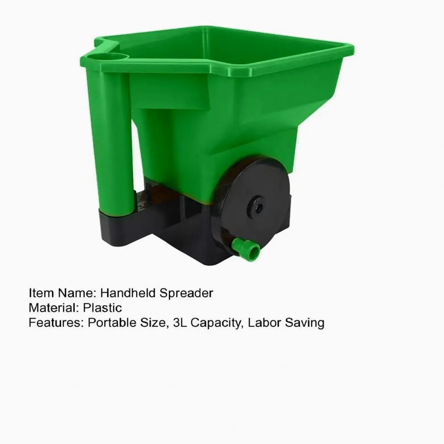 Semoir Épandeur Manuel d'engrais pour pelouse Verte, Outil de Plantation, capacité de 3 L, 24 x 23 cm semoir Manuel(Green)