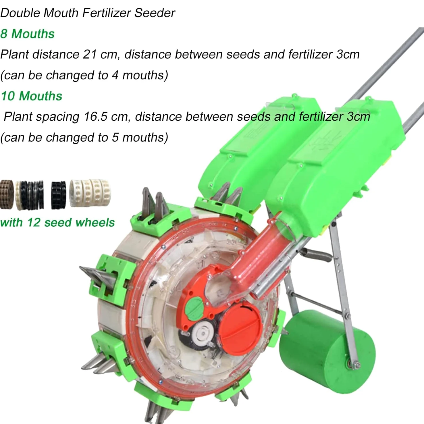 Semoir à main, semoir à graines portable et applicateur d'engrais avec 12 plaques de semences, semis et fertilisation simultanés, pour la plantation de chanvre, de maïs, de coton, de soja, d'arachid