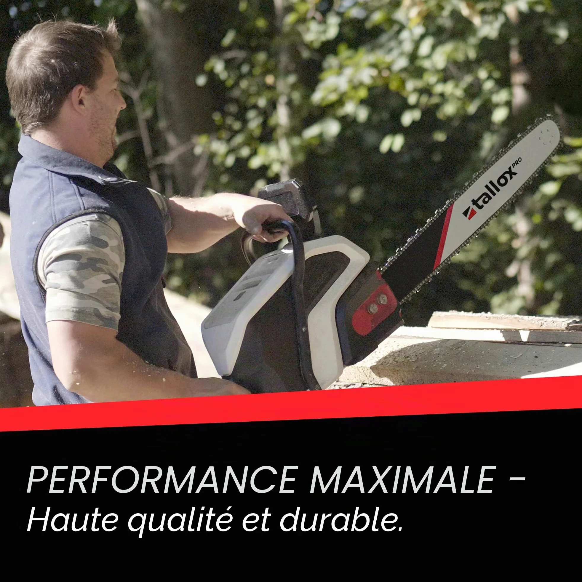 Tallox Épée et 3 chaînes de tronçonneuse 6,35 mm 1,1 mm 72 maillons d’entraînement Version 2024 à faible dos compatible avec Stihl MSA 200, 220 35 cm