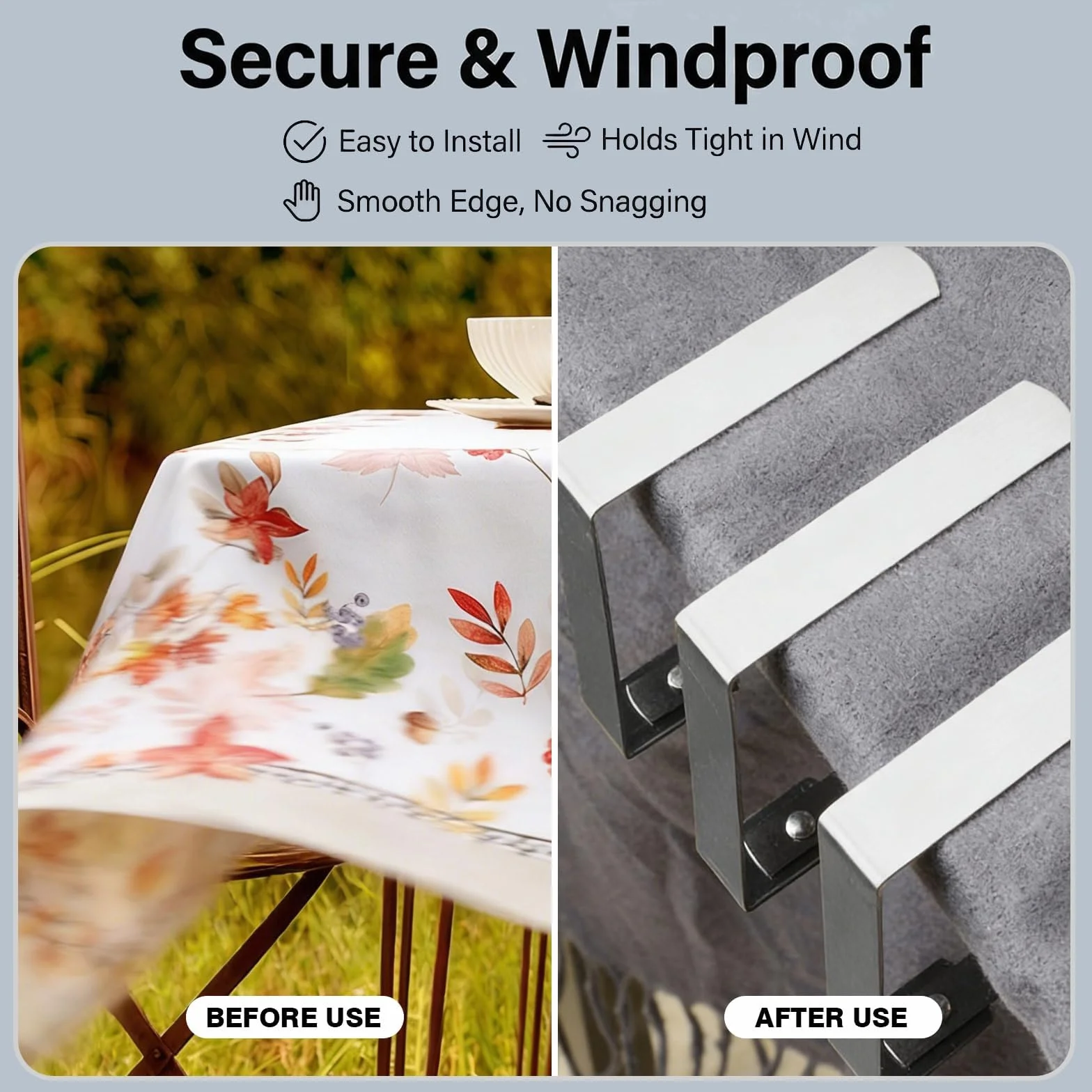 Pince Nappe Anti Pince 8 Clips Solides pour Tables 1-3 cm d'Épaisseur