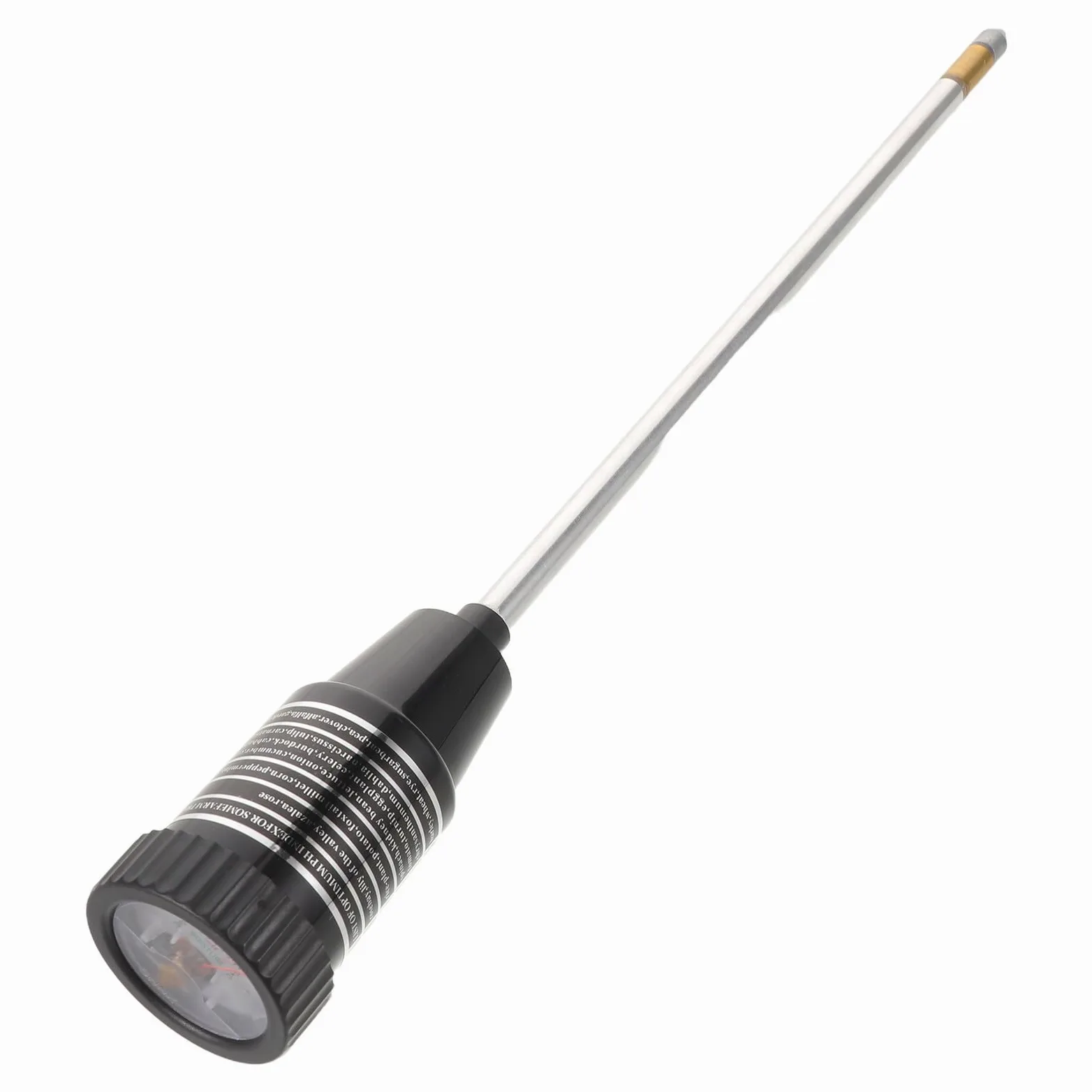 Testeur de Sol 2-en-1 Ph et Humidité avec Sonde de 30cm, Construction Robuste en Cuivre et Aluminium, Design Portable pour Jardin Extérieur et Plantes D'intérieur