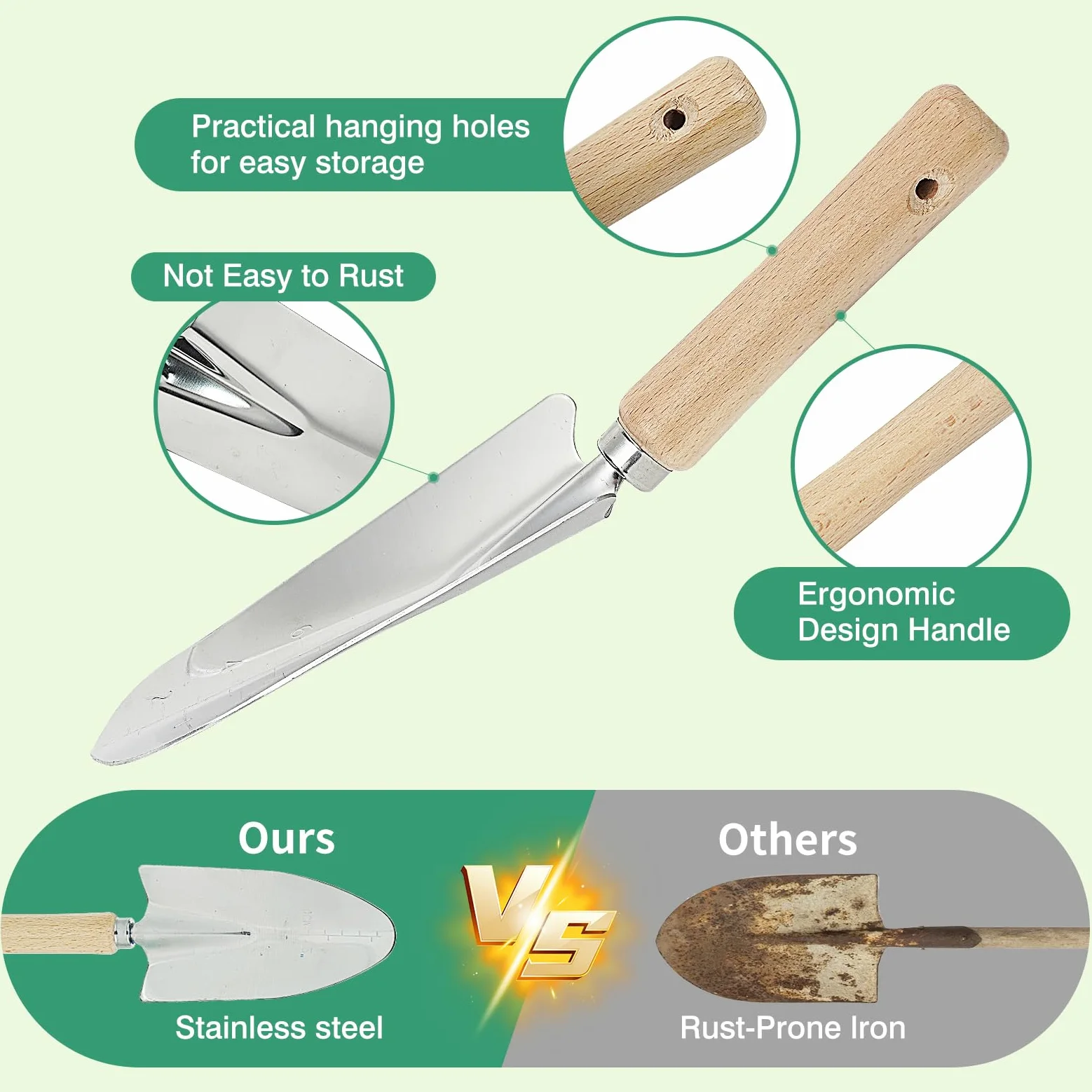 Ensemble d'outils de jardinage, 10 pièces de kit d'outils à main de jardinage, kit d'outils de jardin avec outils à main d'extérieur, kit cadeau d'outils à main en acier inoxydable avec sac d'outils