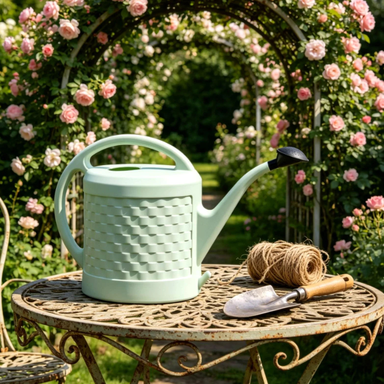 Arrosoir à Bec Étroit Pulvérisateur Doux Outil D'arrosage Résistant pour Intempéries, Vert Matcha, 12L