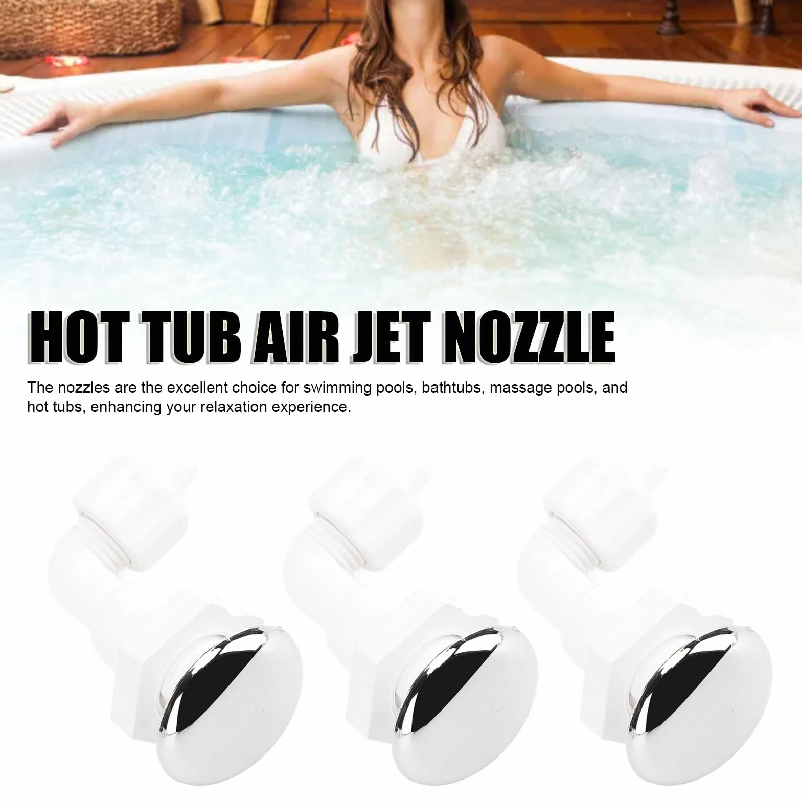 Buses d'air torsadées en PVC robuste pour jacuzzi et piscine - Lot de 3