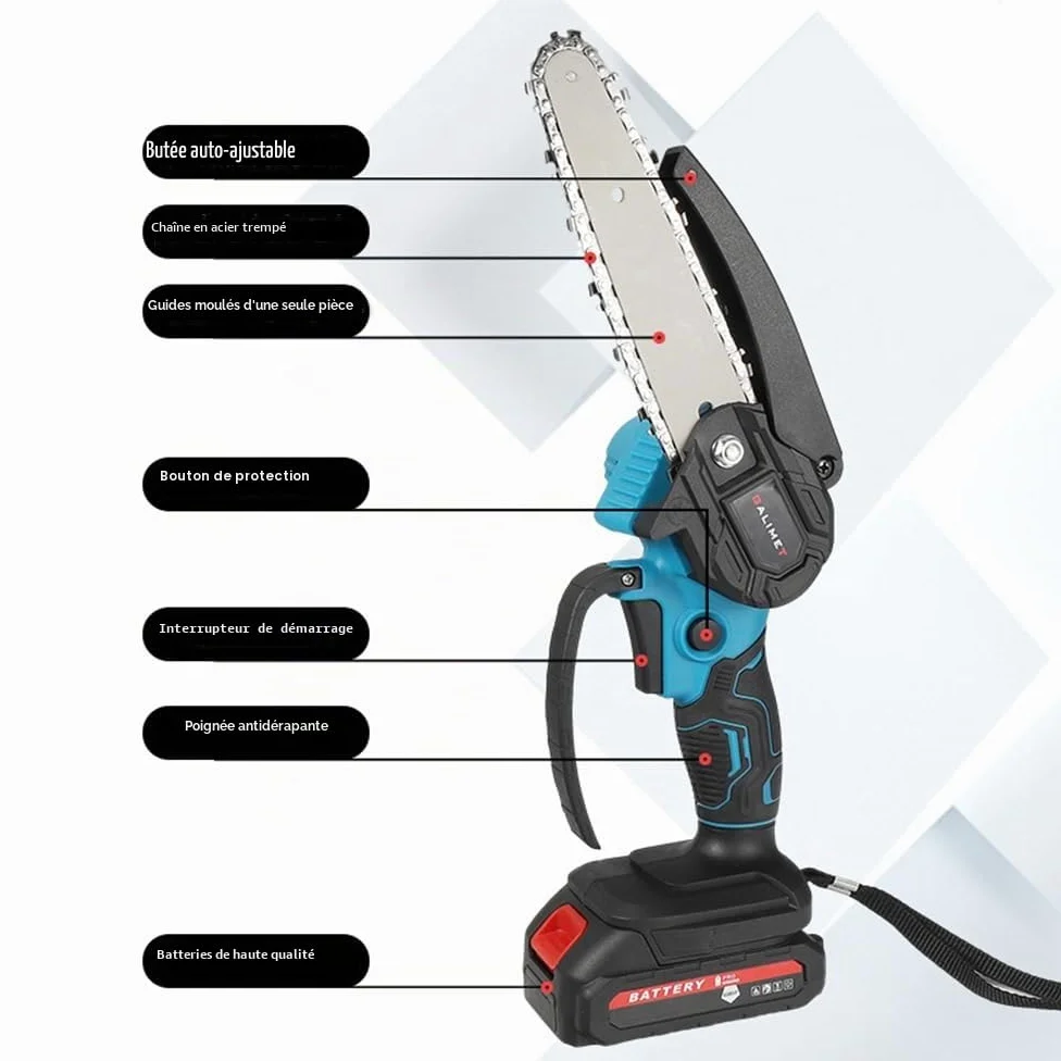 Mini Tronçonneuse a Batterie, 6 Pouces Tronçonneuse Électrique sans Fil | Pour Sécateurs, élagueurs Et Coupeurs De Bois