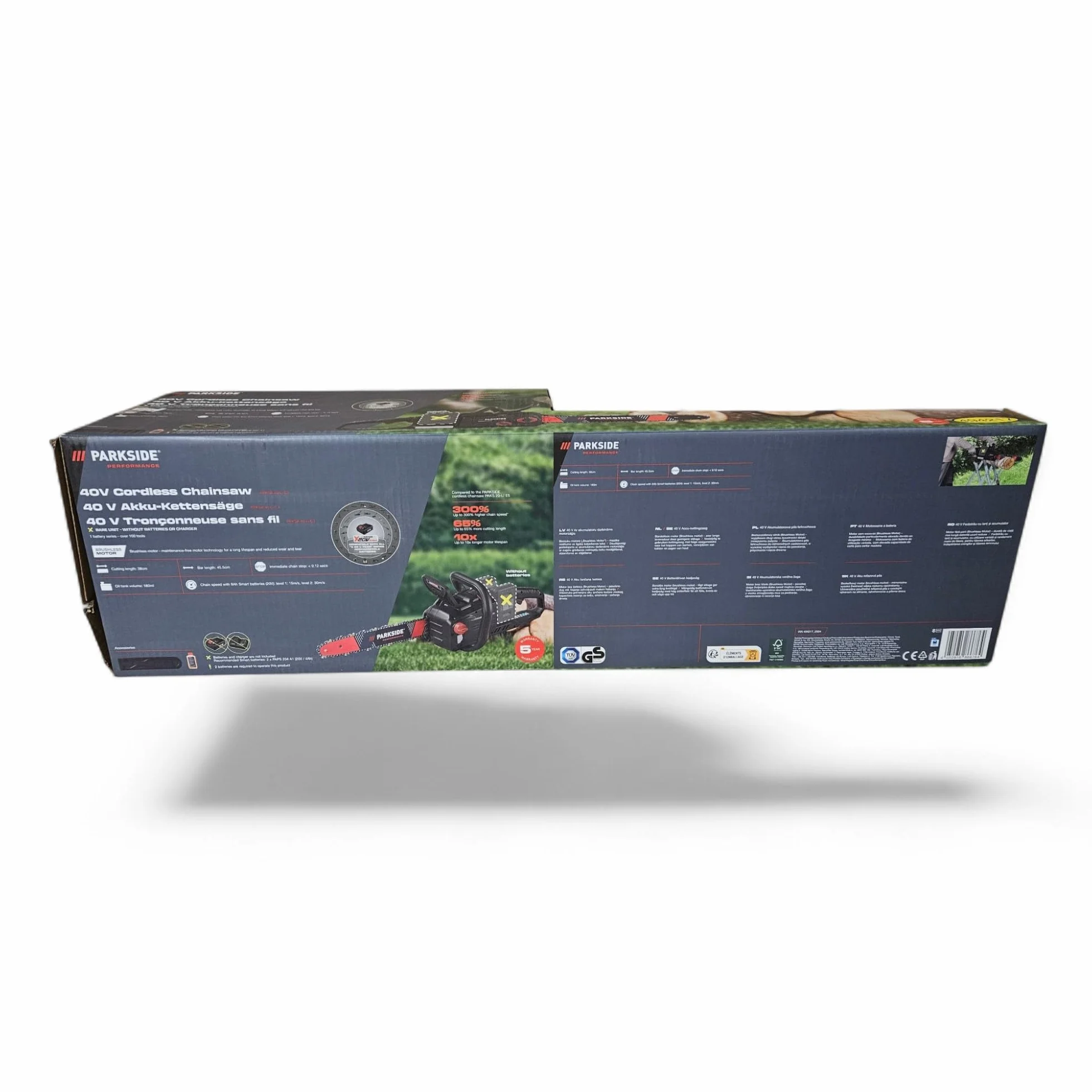 Parkside Performance Tronçonneuse sans fil 40 V PPKSA 40 Li B2, sans batterie ni chargeur, longueur de coupe : 38 cm