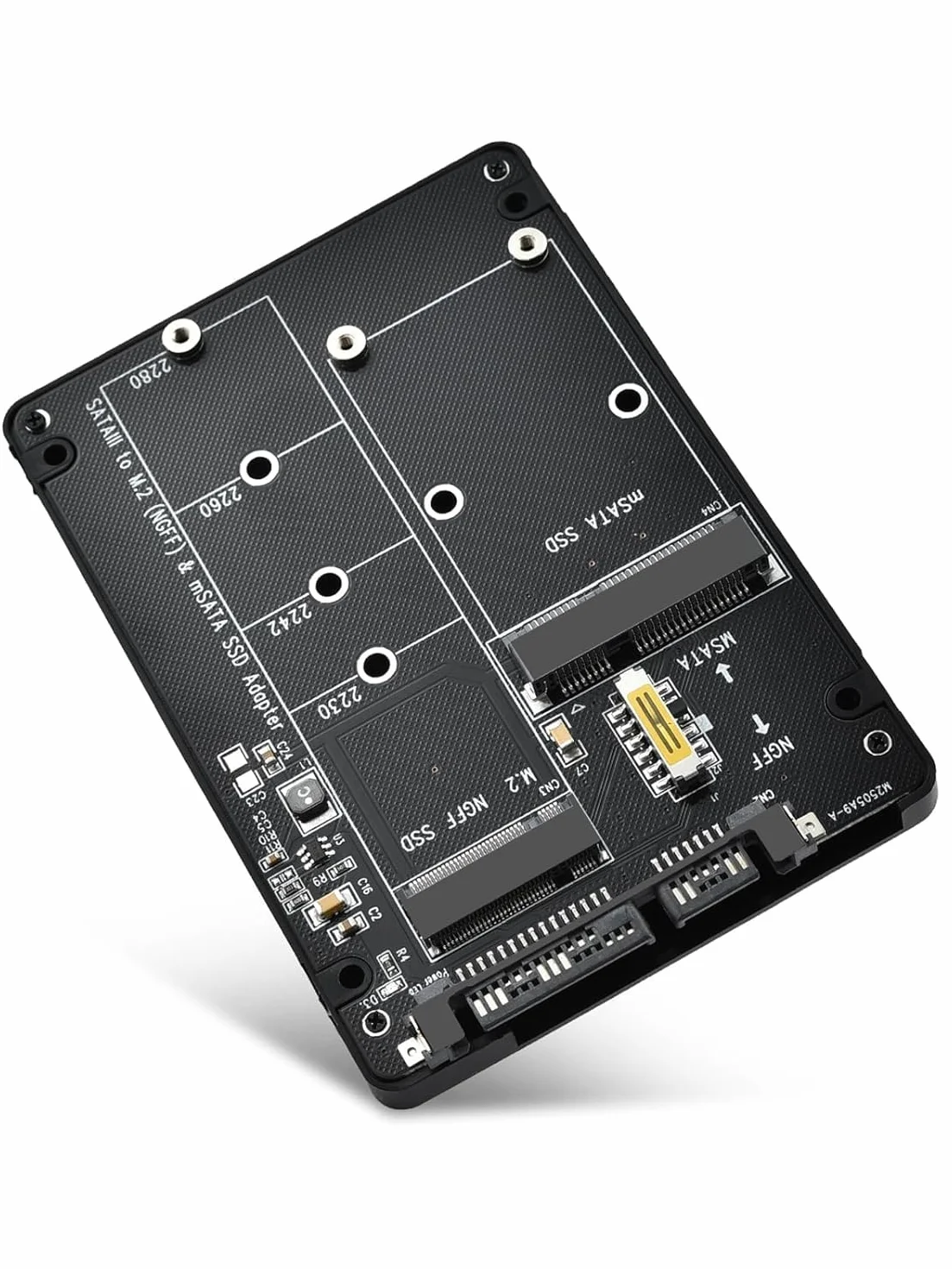 ELUTENG Adaptateur M.2 SATA vers 2,5" SATA 3.0, Compatible MSATA/M.2 NGFF 2280 2260 2242 2230, Clé B/B&M