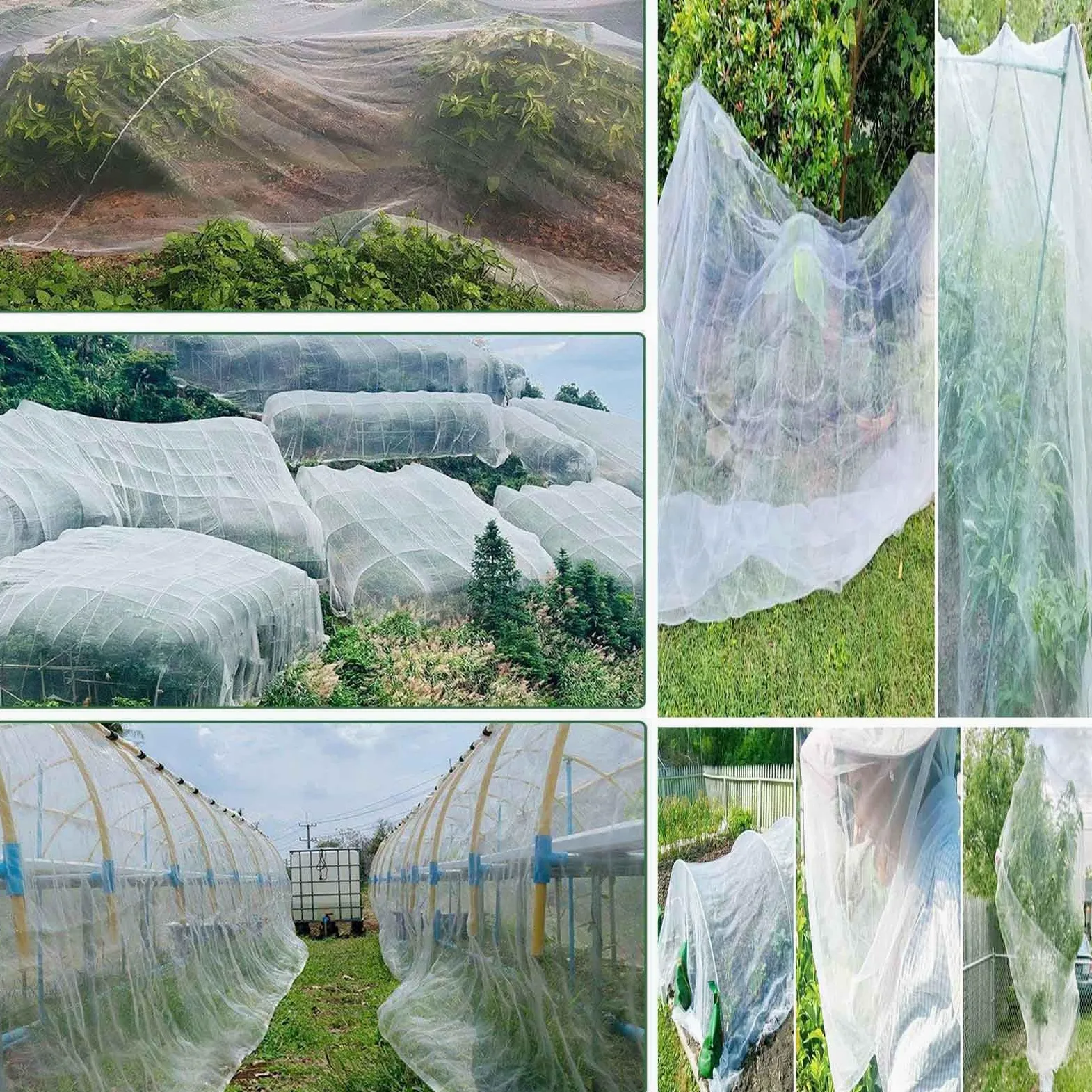 Filet Anti Insecte Filet De Jardin Filet Anti-Insectes Potager, Maille Fine Protection Contre Les Insectes Et Oiseaux, Filet Jardinage pour Plantes, Fleurs, Fruits Et Légumes(100 mesh,1.5m*100m)